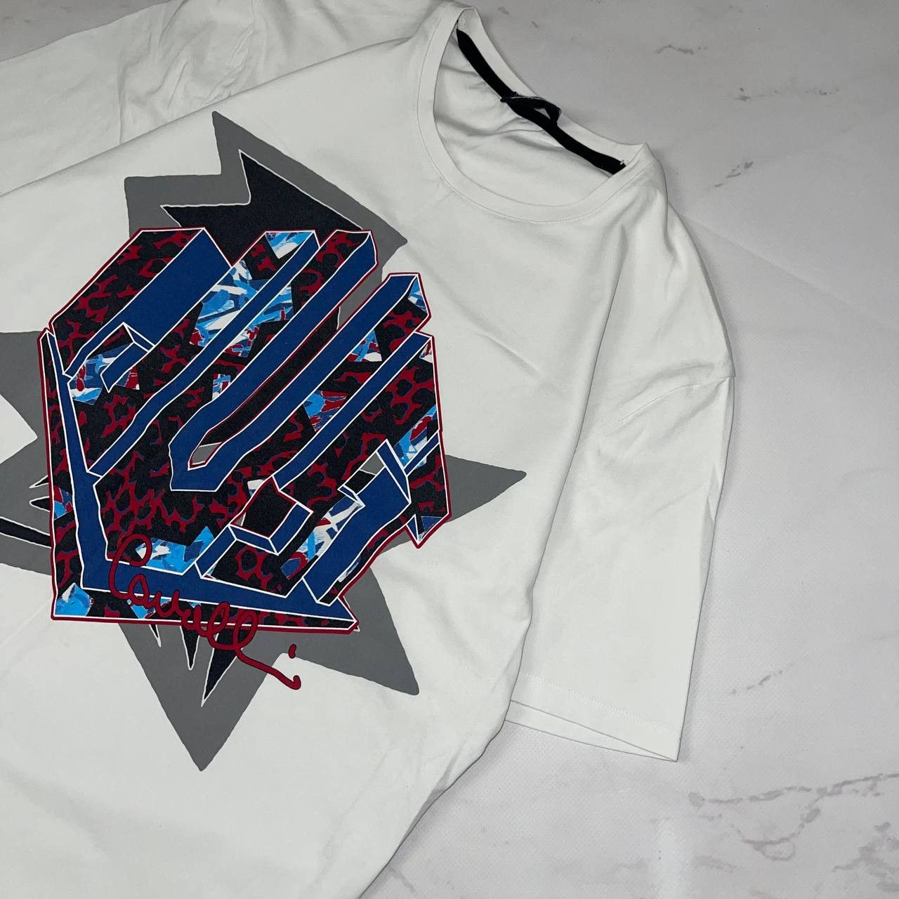 Just Cavalli Streatwear X Just Cavalli Graphic Logo T-Shirt White Sz XL Size US XL / EU 56 / 4 - 4 Thumbnail