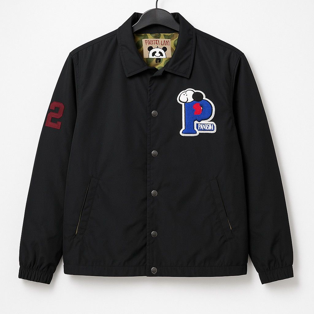 Japanese Brand Pandista Japan Black Coaches Jacket XL – Panda Logo Size US L / EU 52-54 / 3 - 1 Thumbnail