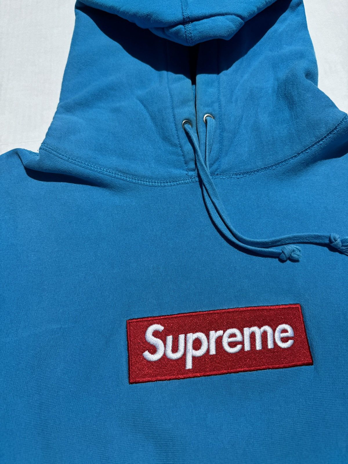 image of Supreme 2009 Teal Box Logo Hoodie, Men's (Size Medium)