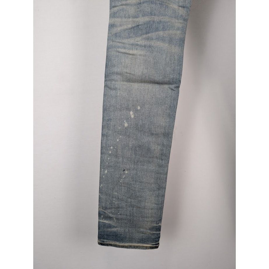 Amiri o1rshd1 Print Drip Logo Jeans in Clay Indigo Size US 32 / EU 48 - 17 Thumbnail