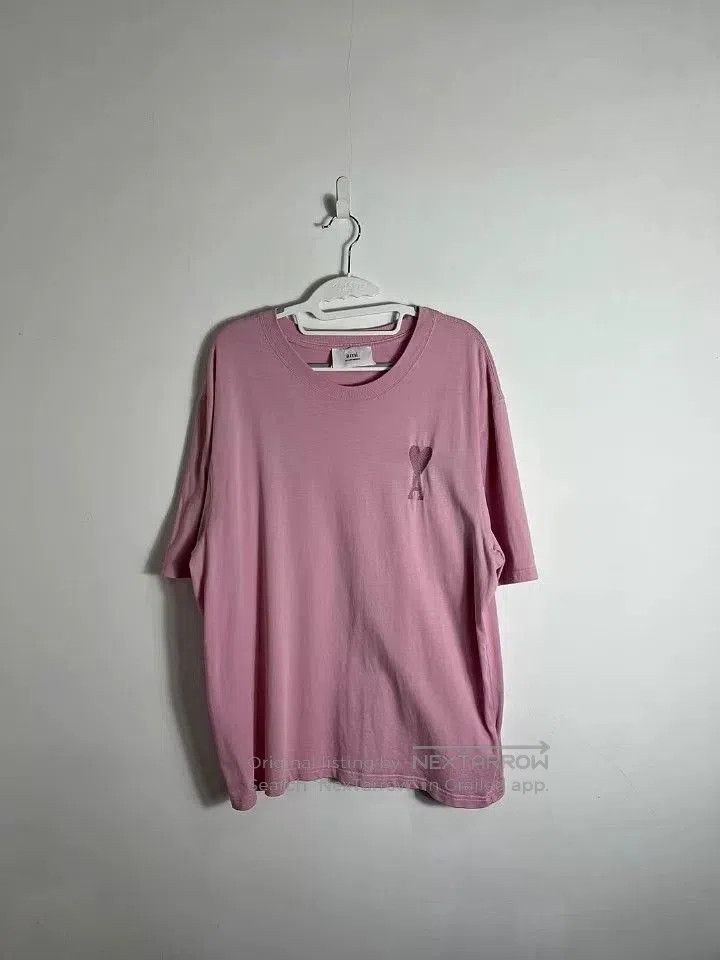 AMI Ami Pink Embroidered Short Sleeve. Size M / US 6-8 / IT 42-44 - 1 Thumbnail