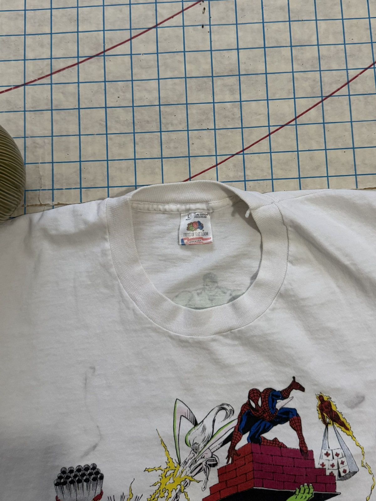 Marvel Comics × Vintage Vintage Marvel Aid Hurricane Relief Fun Tee 93 FOTL Large Size US L / EU 52-54 / 3 - 6 Thumbnail