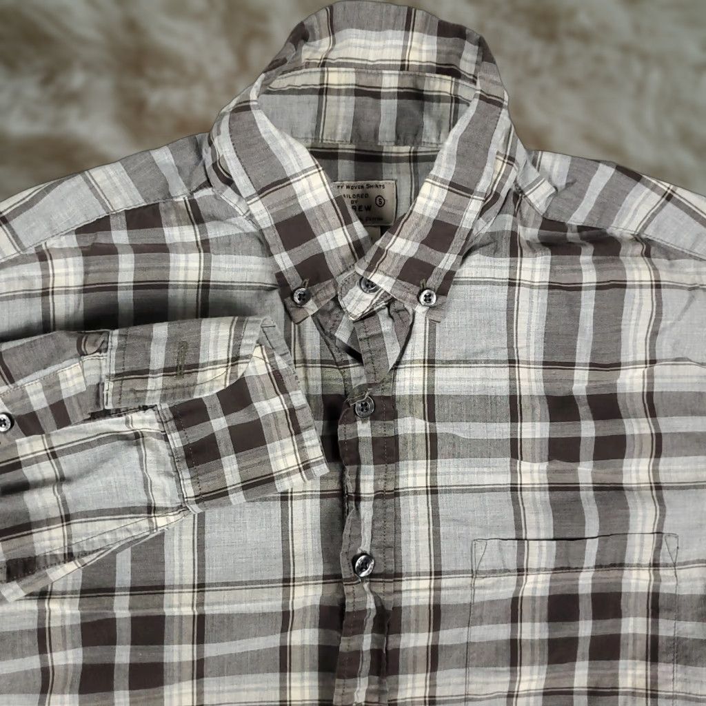 J.Crew J.CREW Shirt Plaid Cotton Long Sleeve Button-Up Adult Small Gray Mens Size US S / EU 44-46 / 1 - 1 Thumbnail