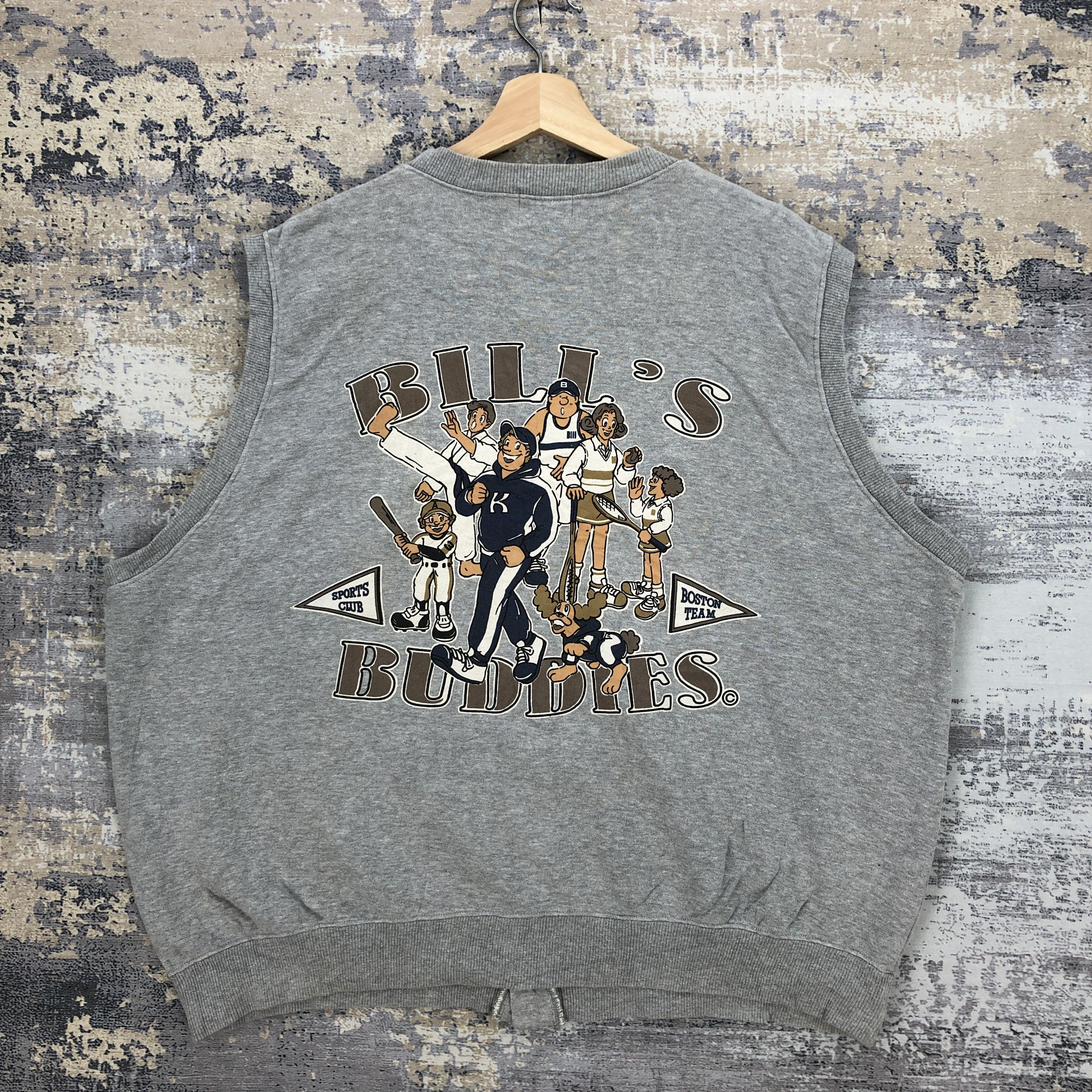 Japanese Brand Vintage Bill's Buddies Sweatshirt Boston Team Varsity Vest Size US XL / EU 56 / 4 - 1 Thumbnail