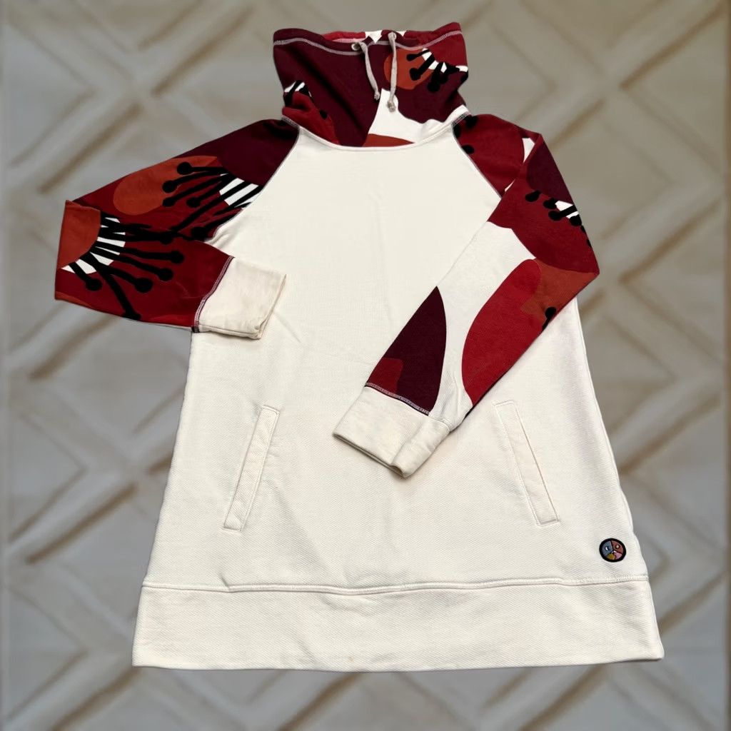 Burton Burton Sweatshirt Womens Small Beige Red Floral Pullover Funnel Neck Lima Tunic Size S / US 4 / IT 40 - 1 Thumbnail