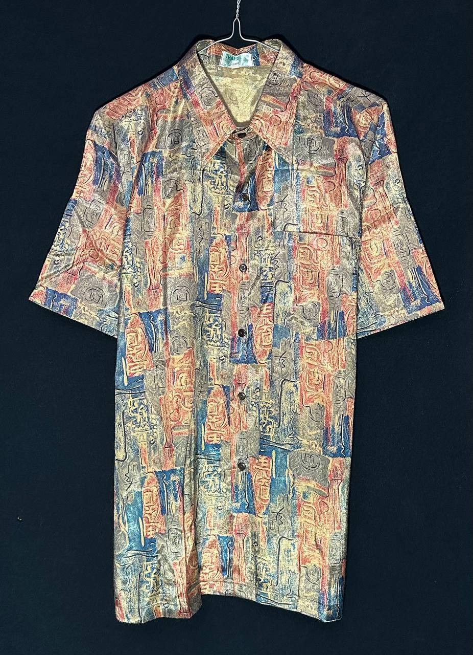 Vintage Thai Silk shirt buttons up Retro Pattern Print abstract Size US M / EU 48-50 / 2 - 1 Thumbnail