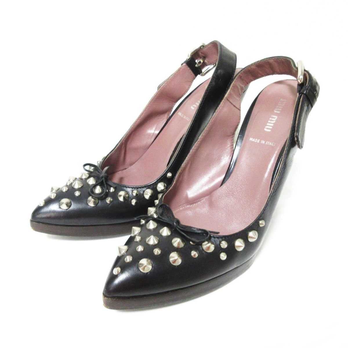 Miu Miu Studded Heels Size US 8 / IT 38 - 1 Thumbnail