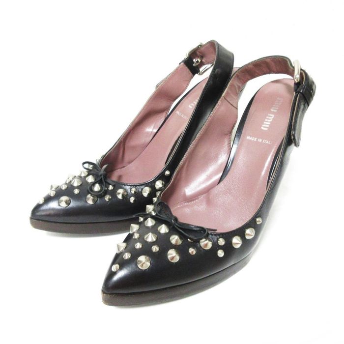 Prada studded cheap heels