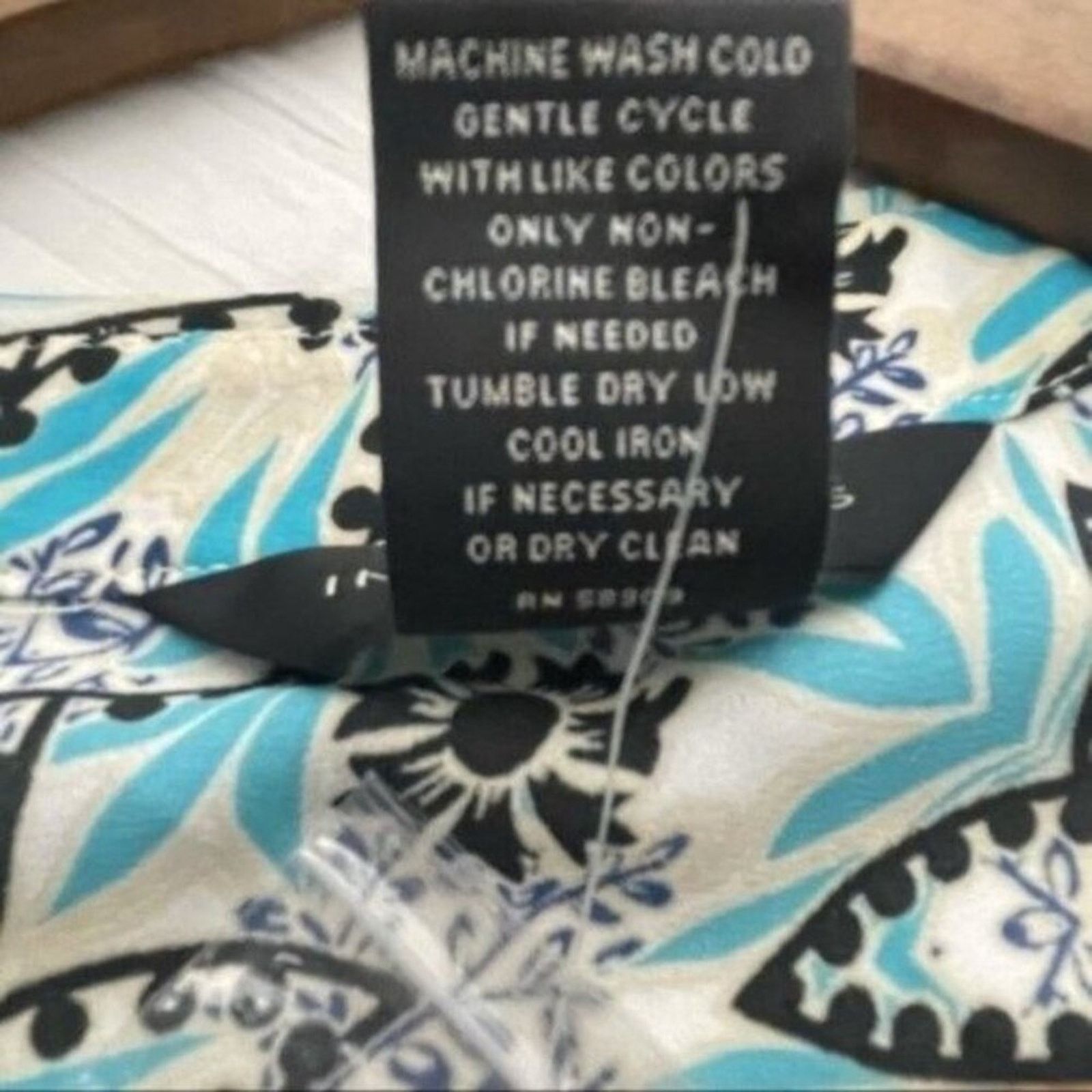 Other Investments Teal White Split Neck Blouse Hi-Low Hem Small Size S / US 4 / IT 40 - 7 Thumbnail
