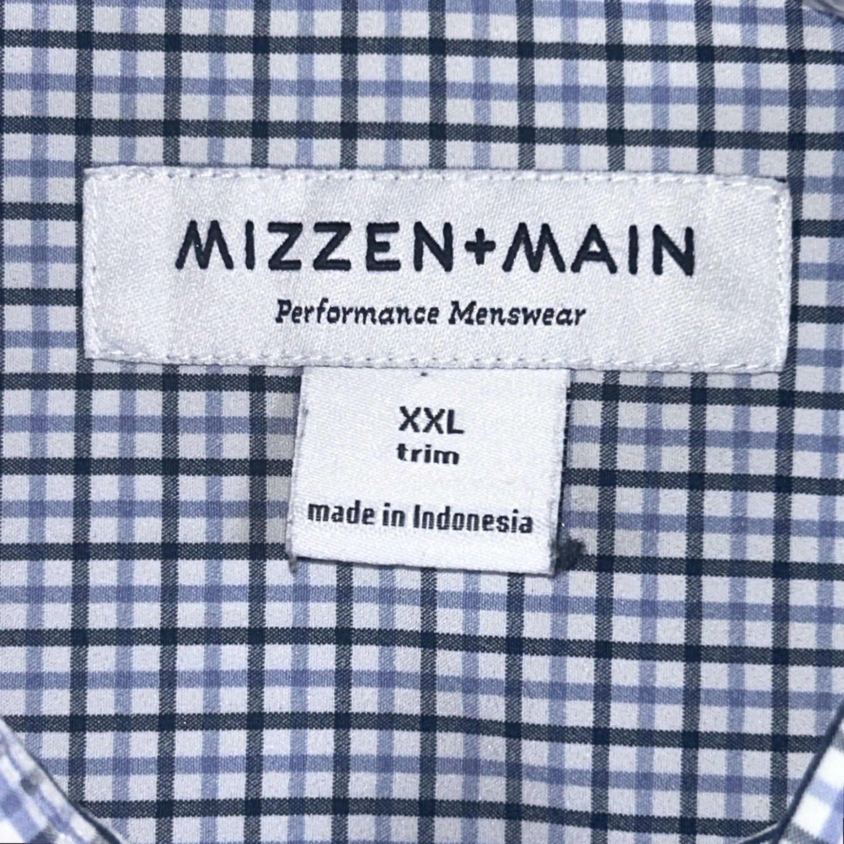 Mizzen+Main Mizzen+Main Button-Up Shirt Long Sleeve Slim Fit Mens 2XL Blue Check Size US XXL / EU 58 / 5 - 3 Thumbnail