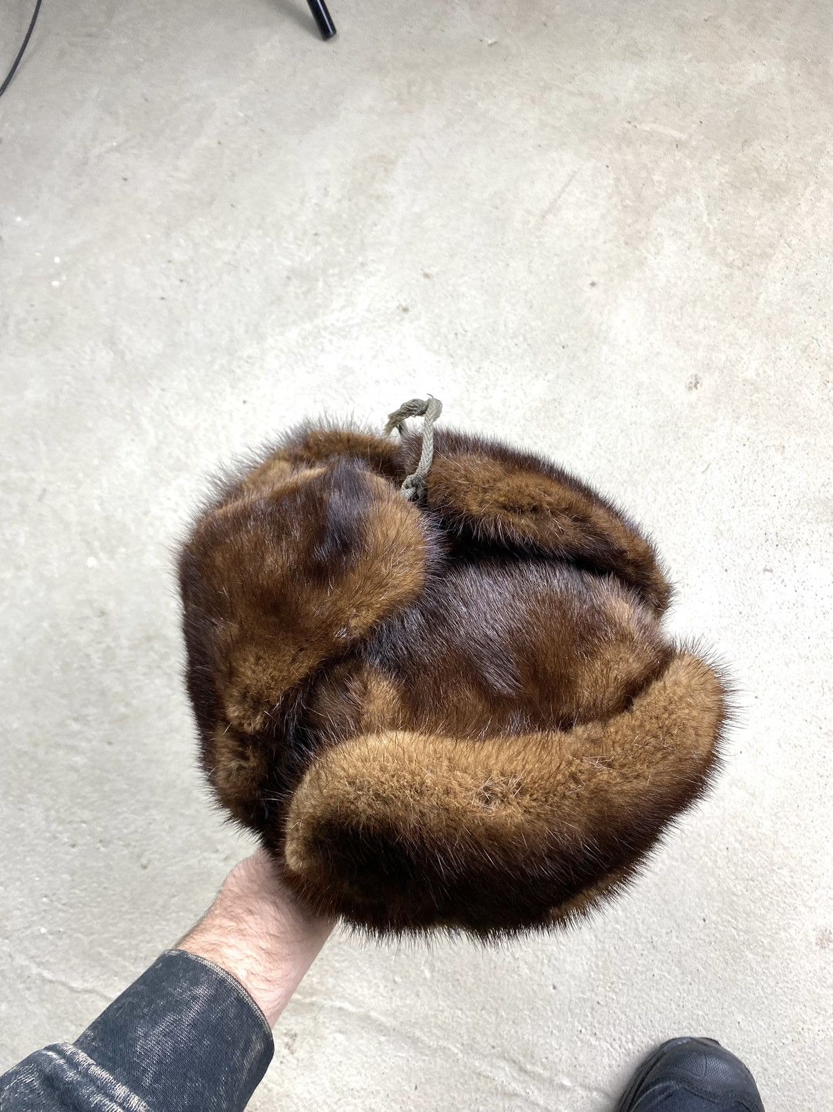 Vintage Vintage Soviet Era Black Fur Ushanka Trapper Hat Winter Cap Size ONE SIZE - 14 Thumbnail