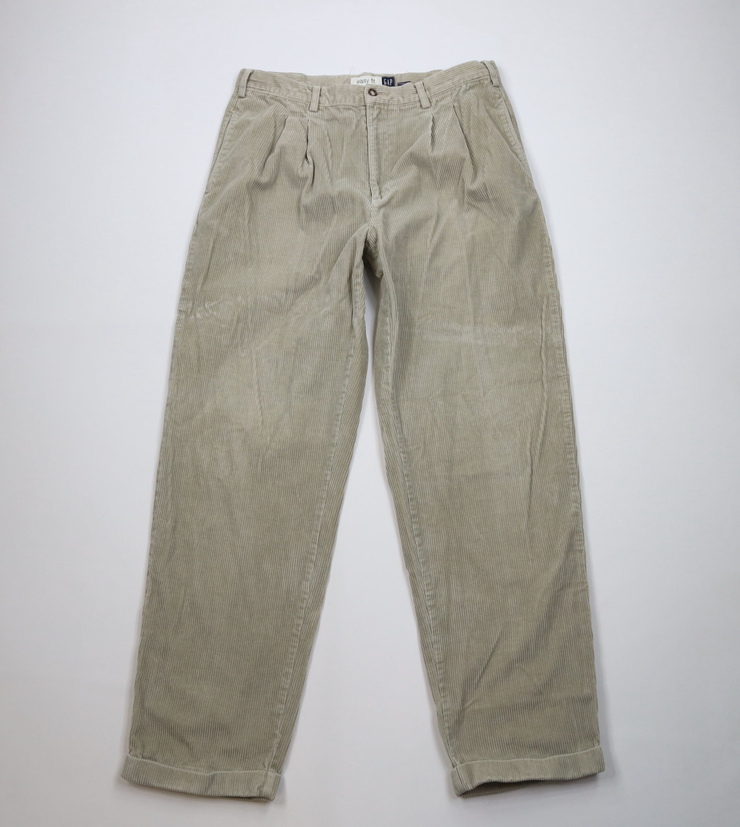 Gap Vintage 90s Gap Relaxed Cuffed Wide Leg Corduroy Pants Gray Size US 36 / EU 52 - 1 Thumbnail