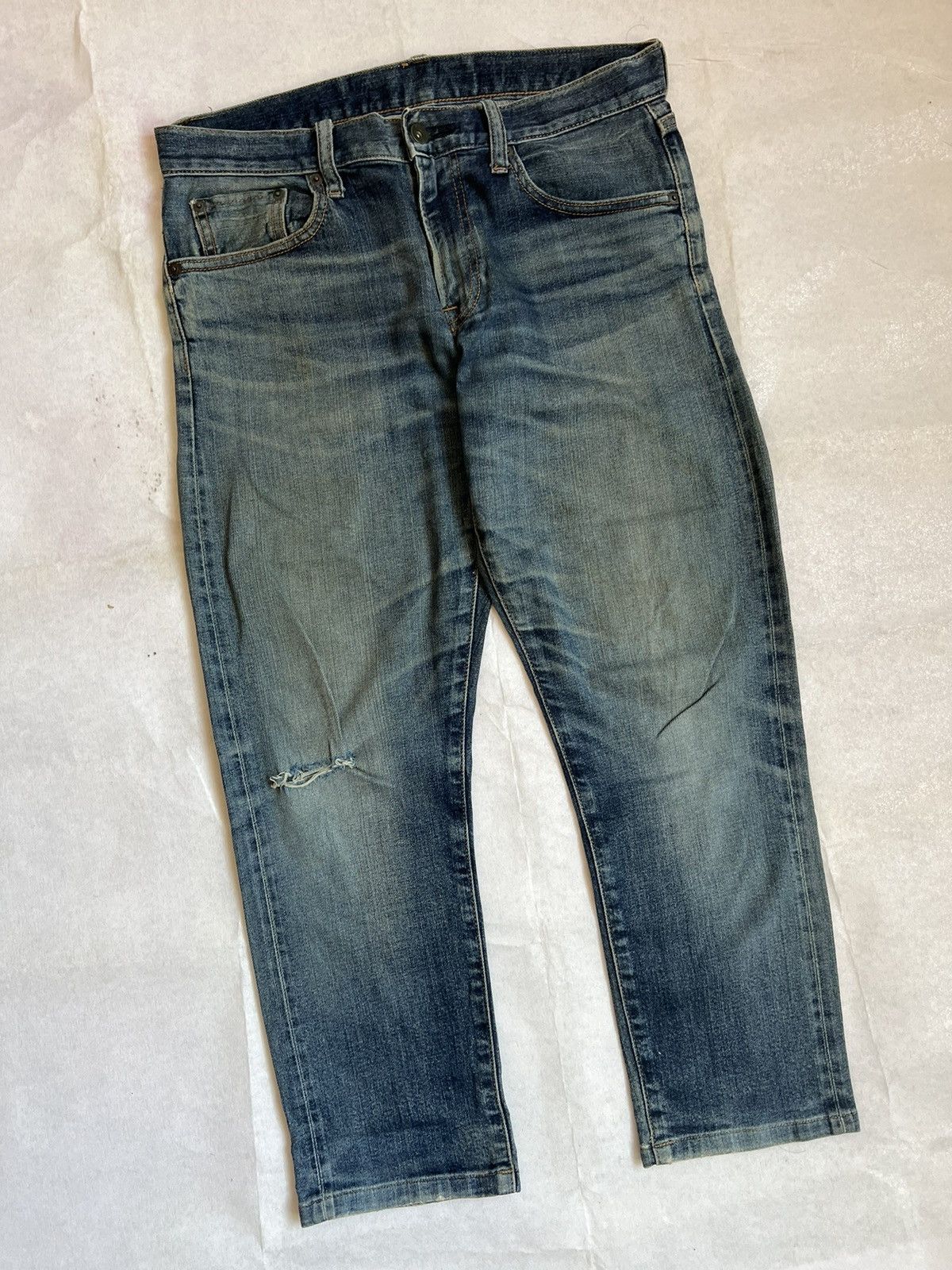 Uniqlo Uniqlo Selvedge Denim Distressed Slim Fit Size US 32 / EU 48 - 2 Thumbnail