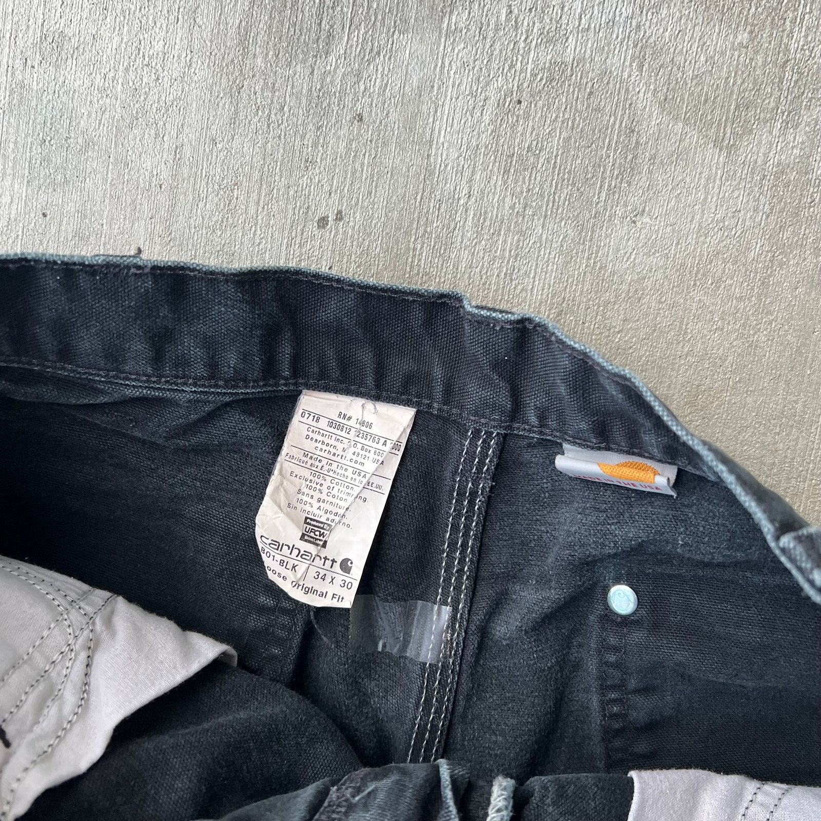 Carhartt × Vintage Carhartt faded black double knee work wear carpenter pants Size US 31 - 7 Thumbnail