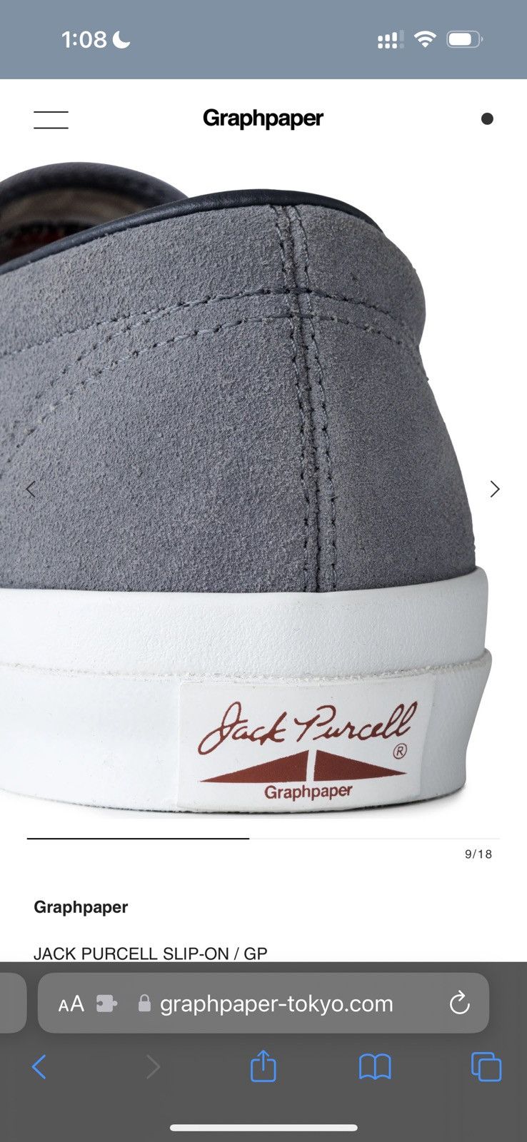 Converse × Graphpaper Graphpaper Jack Purcell SlipOn Size US 9 / EU 42 - 9 Thumbnail