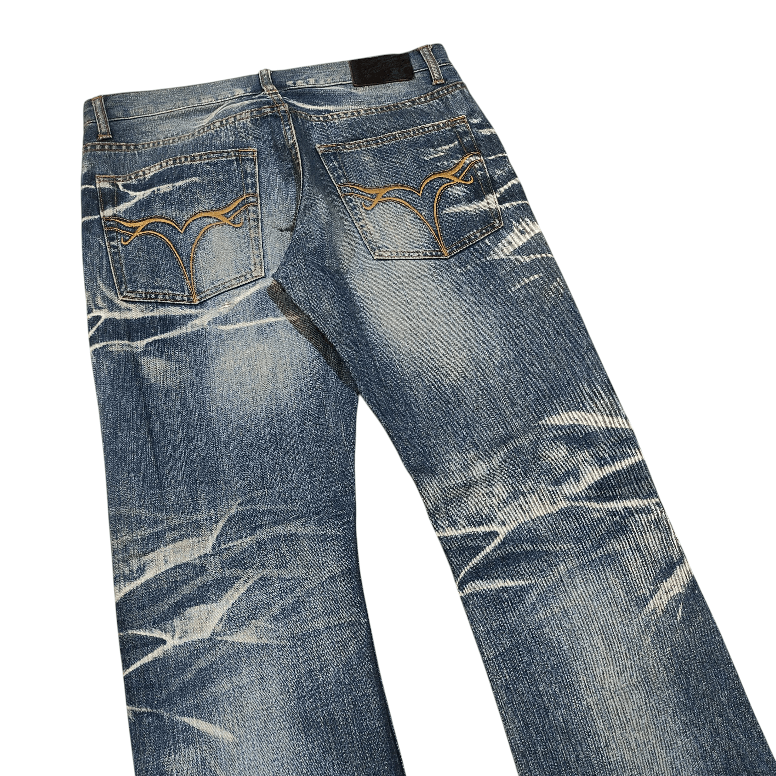 JACKROSE Jackrose Distressed Flare Denim – 2000s Vkei Size US 31 - 6 Thumbnail