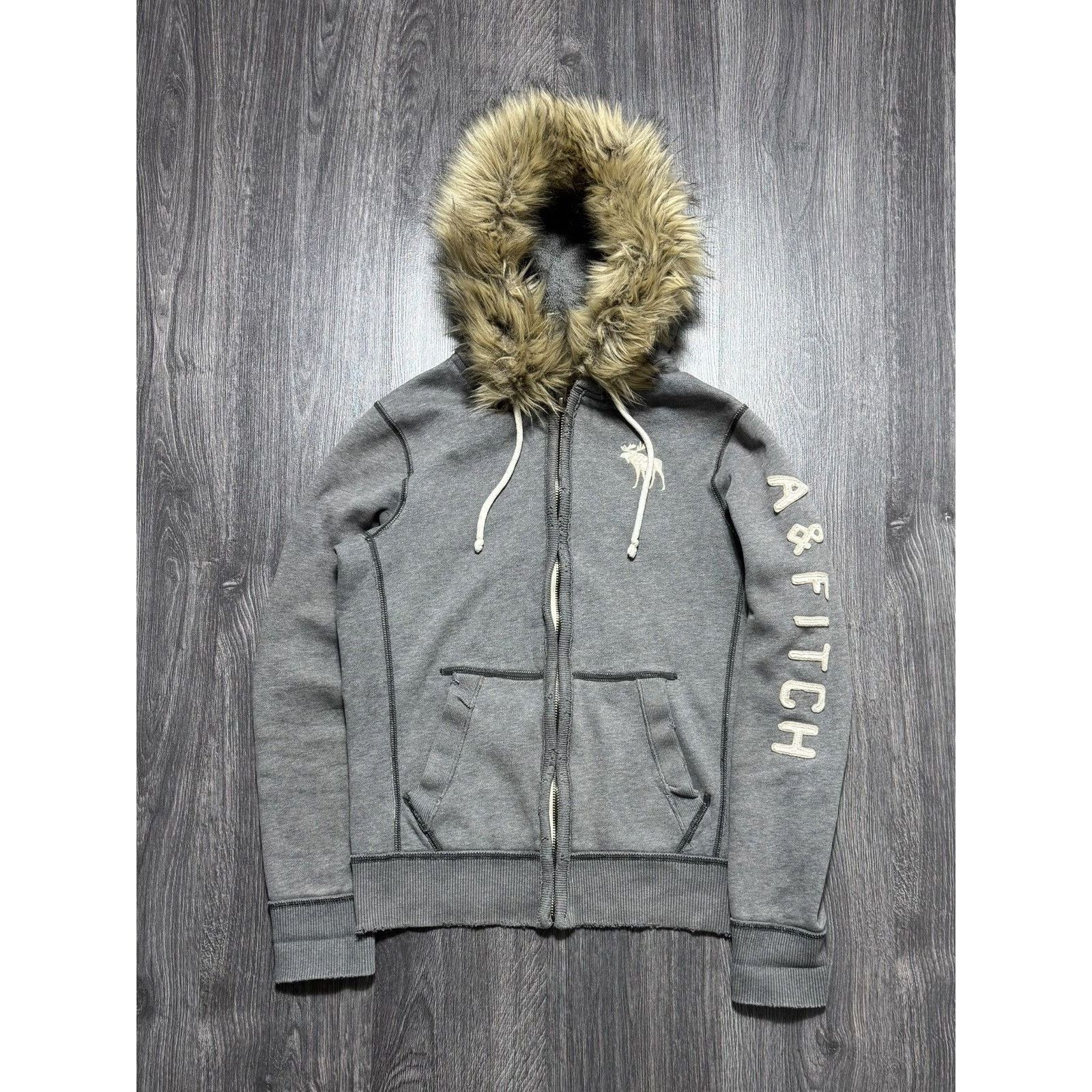 トップス 2000s Abercrombie & Fitch far jacket ABERCROMBIE AND FITCH VINTAGE FAUX FUR LINED JACKET ZIPUP | eBay