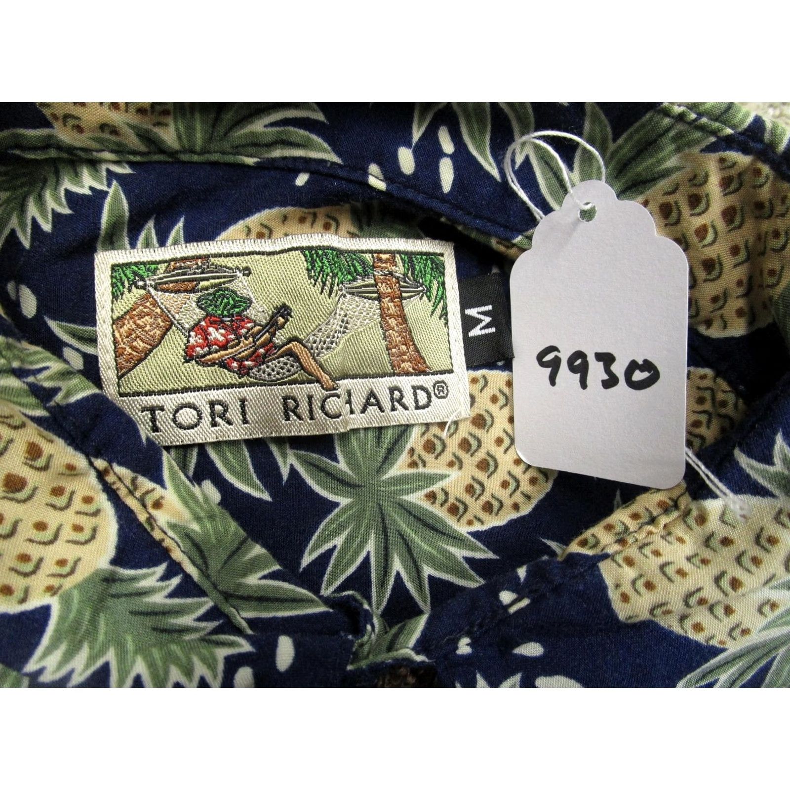 Tori Richard Tori Richard Shirt Men Medium Blue Pineapple Hawaiian Aloha Tropical Button-Up Size US M / EU 48-50 / 2 - 7 Thumbnail