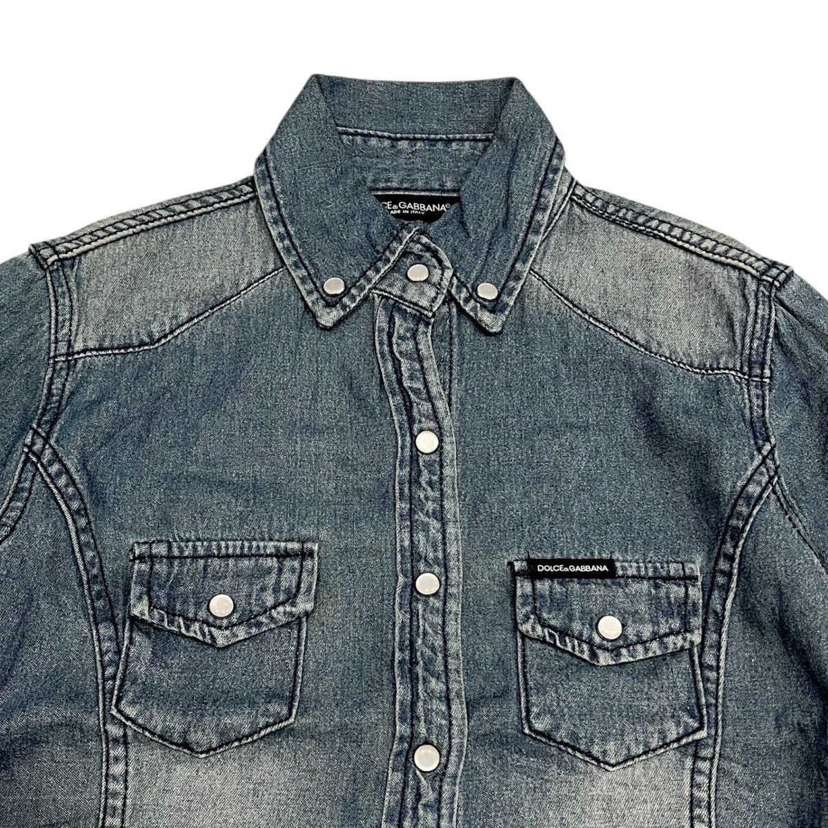 Dolce & Gabbana Dolce & Gabbana Chambray Cowboy Denim Button Up Shirt Size M / US 6-8 / IT 42-44 - 2 Thumbnail