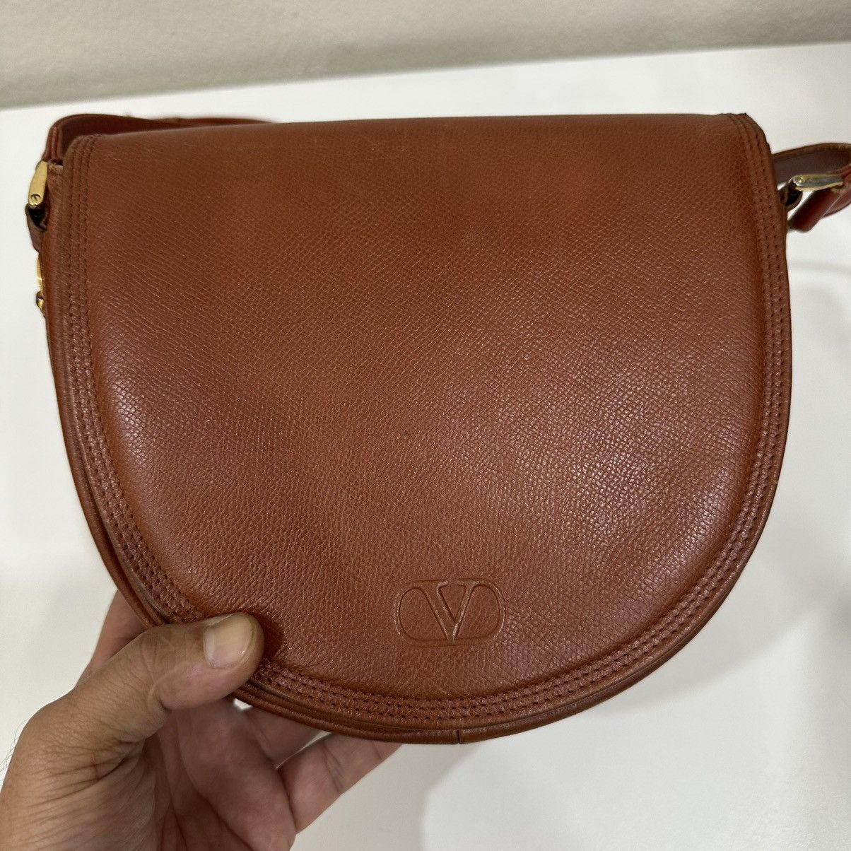 Valentino ‼️LD‼️VALENTINO GARAVANI REDDISH BROWN LEATHER SHOULDER BAG Size ONE SIZE - 6 Thumbnail