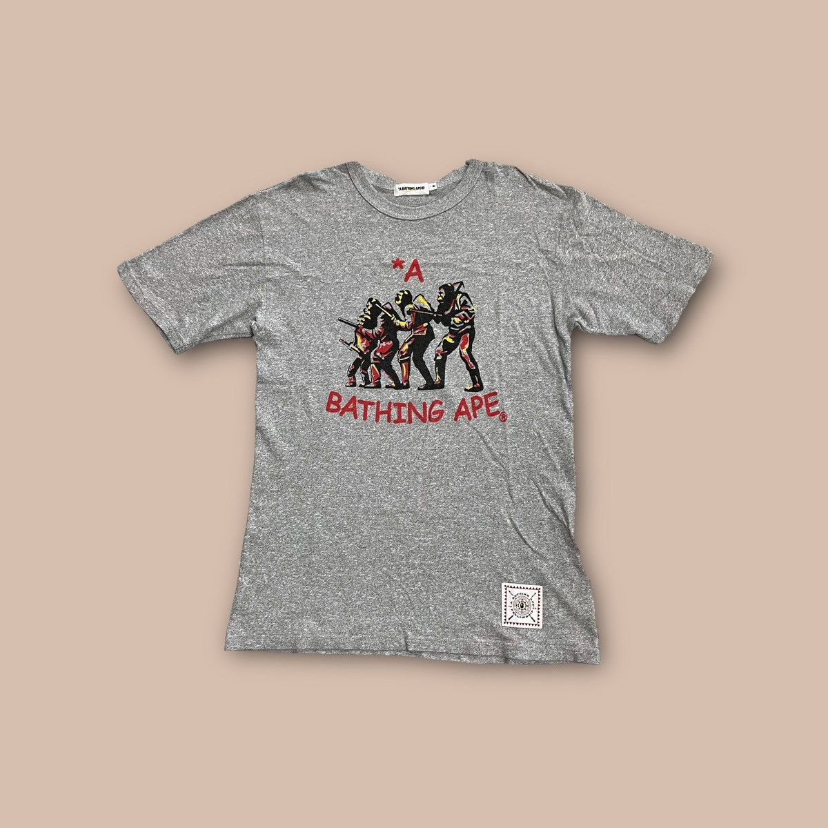 Bape Bape Grey Rayon Tee Size US M / EU 48-50 / 2 - 1 Thumbnail