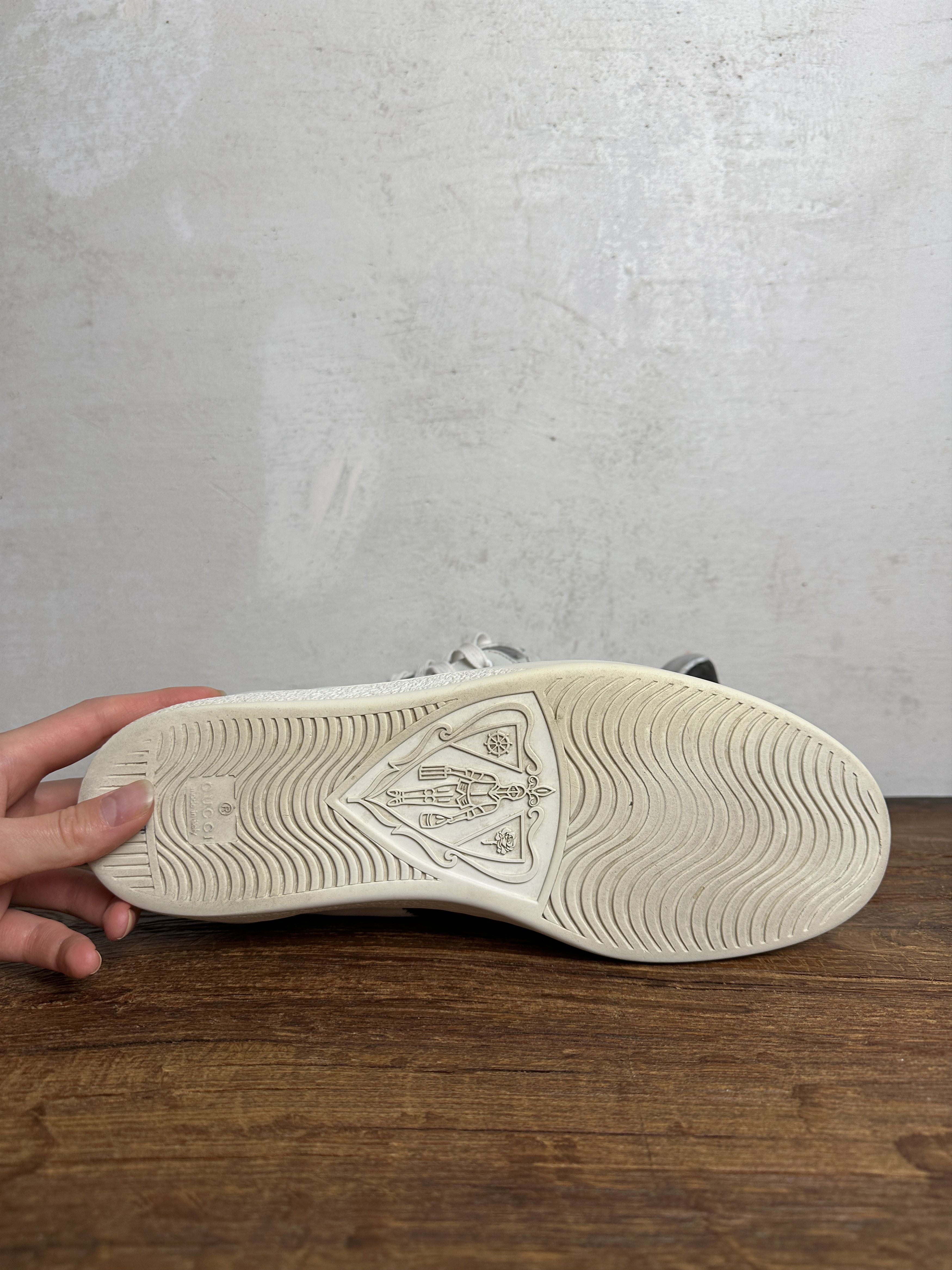 Gucci Gucci Ace Leather Sneaker White Navy Size US 9.5 / EU 42-43 - 8 Thumbnail