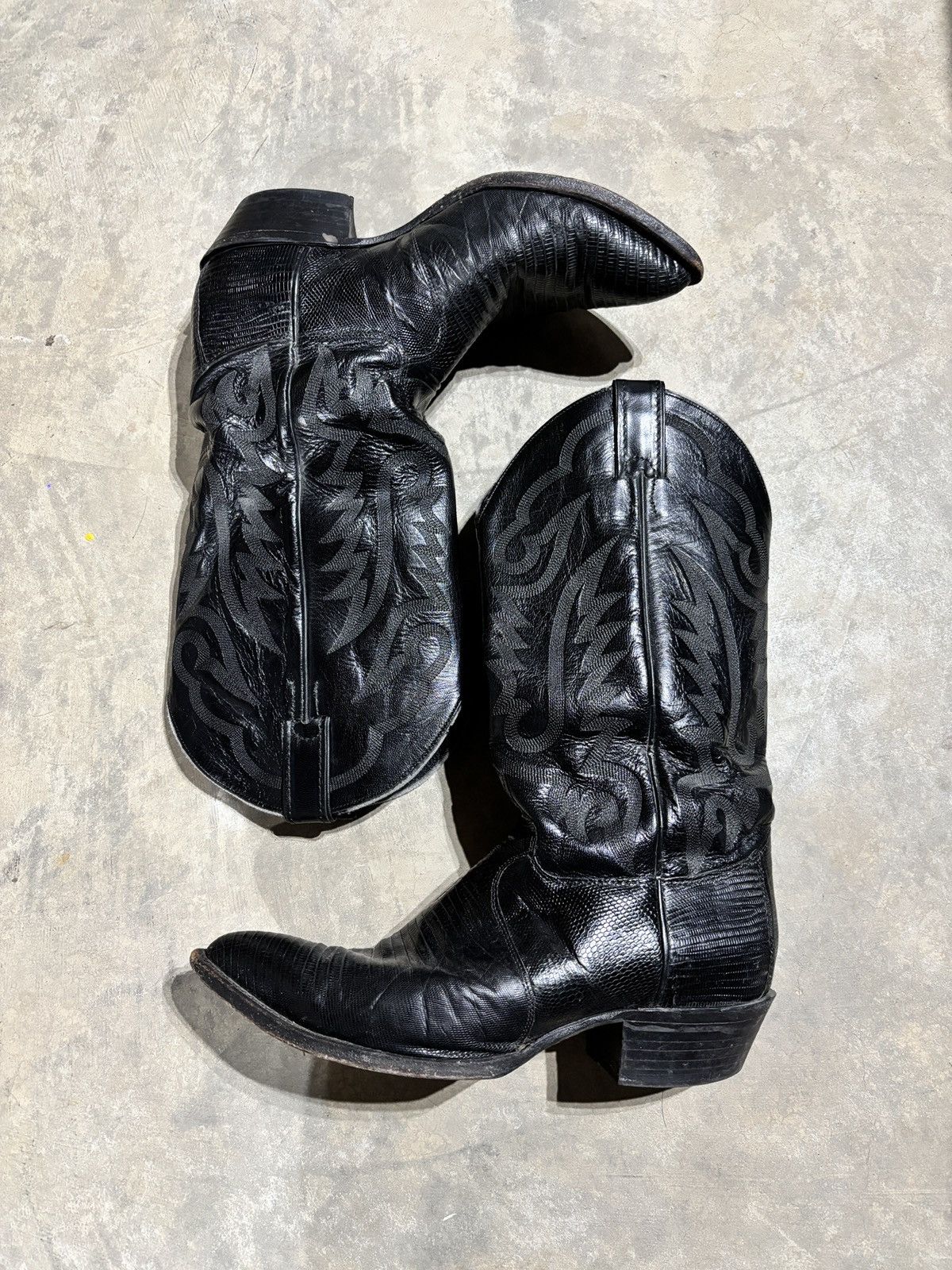 Justin Boots Vtg Justin Teju Lizard Cowboy Boots Size US 9 / EU 42 - 2 Thumbnail