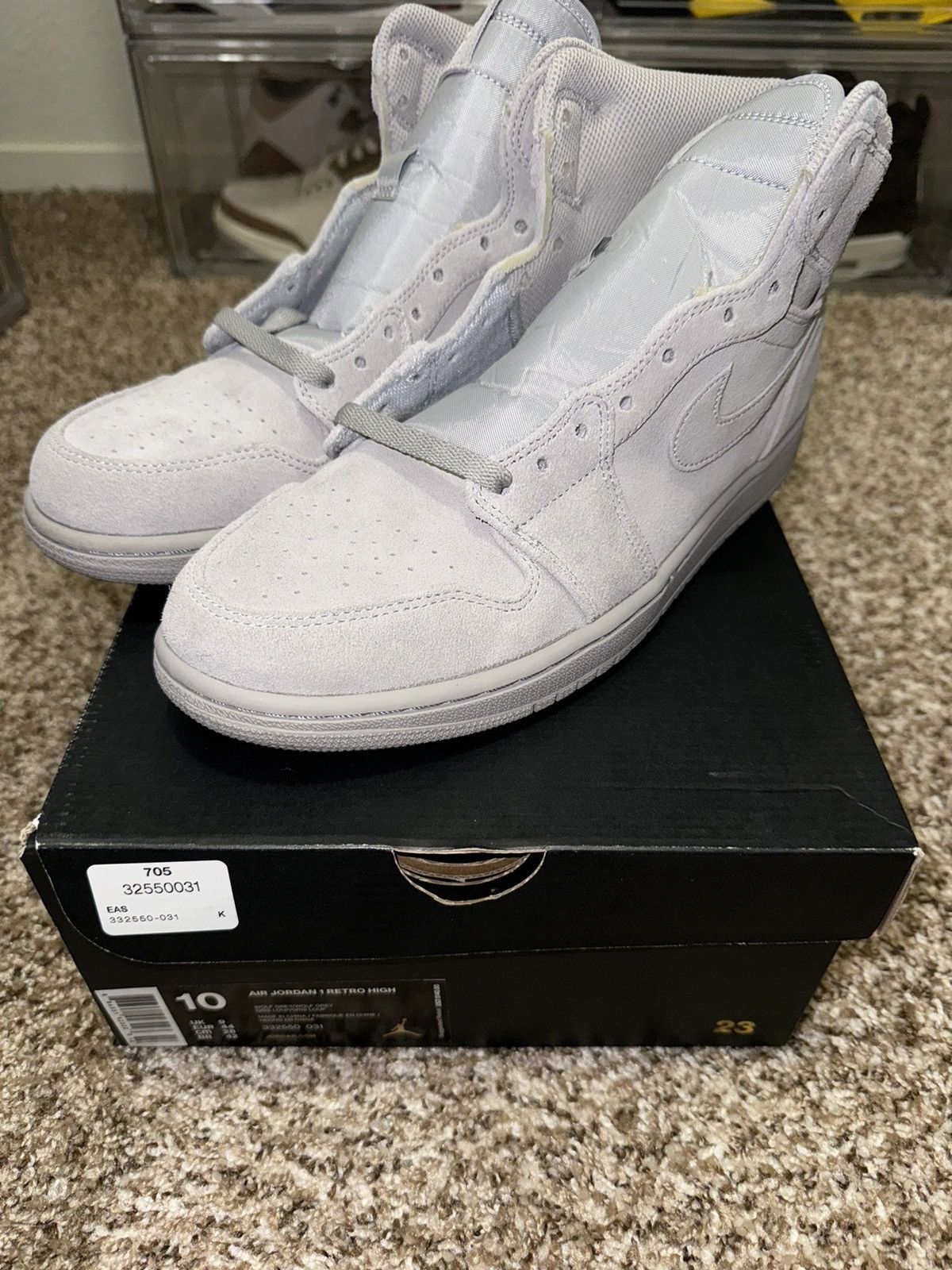 Jordan Brand Jordan 1 Retro Grey Suede Size US 10 / EU 43 - 1 Thumbnail