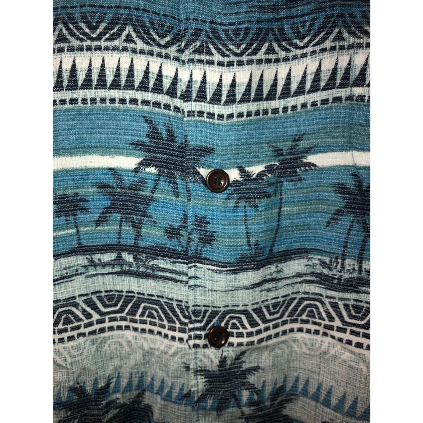 Quiksilver VINTAGE Quiksilver Mens Shirt Palm Tree Print Blue Short Sleeve Button Front L Size US L / EU 52-54 / 3 - 4 Thumbnail