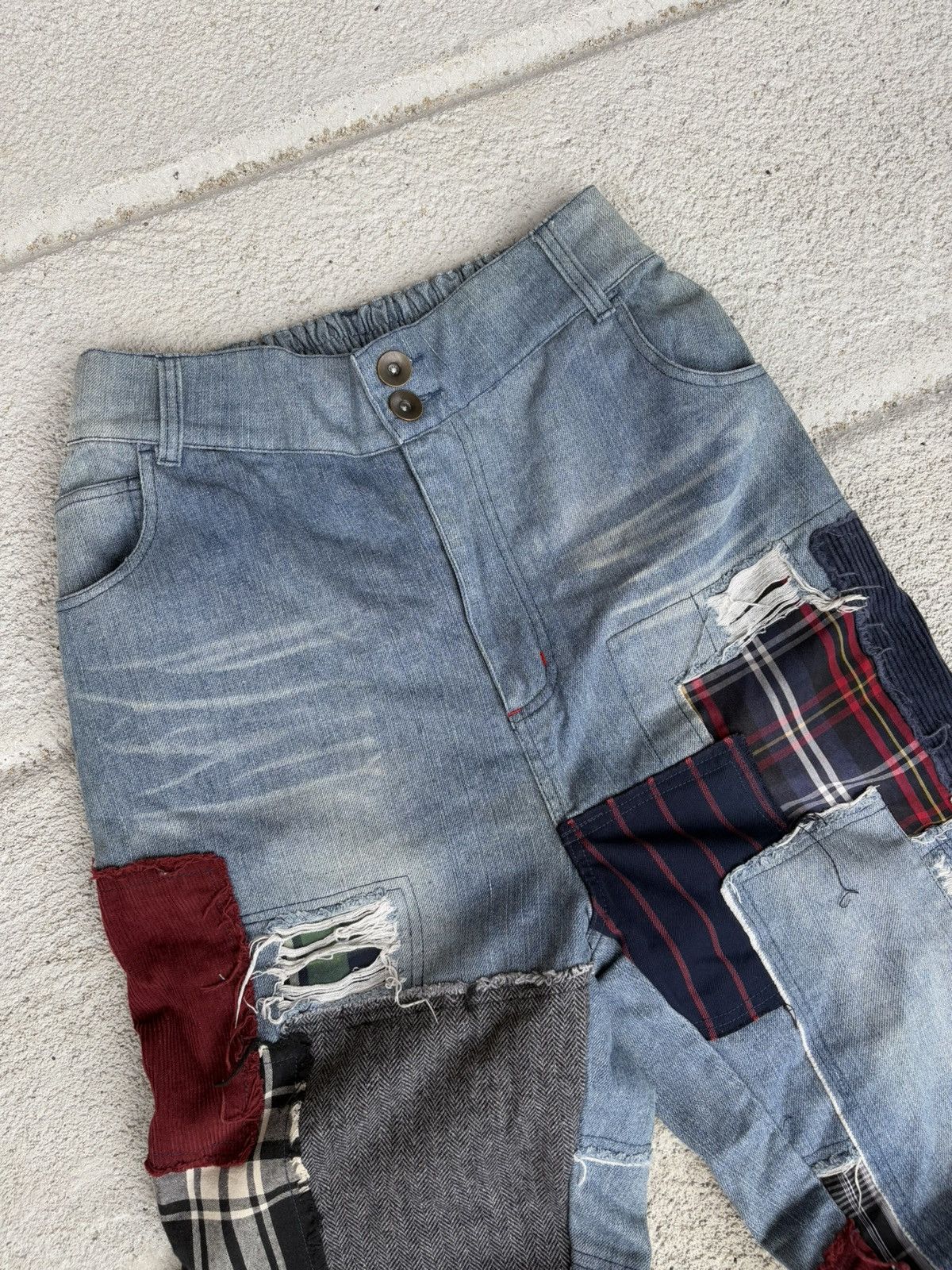 Japanese Brand Japanese Patchwork Denim Kapital Boro Style Elastic Waist Size US 30 / EU 46 - 4 Thumbnail