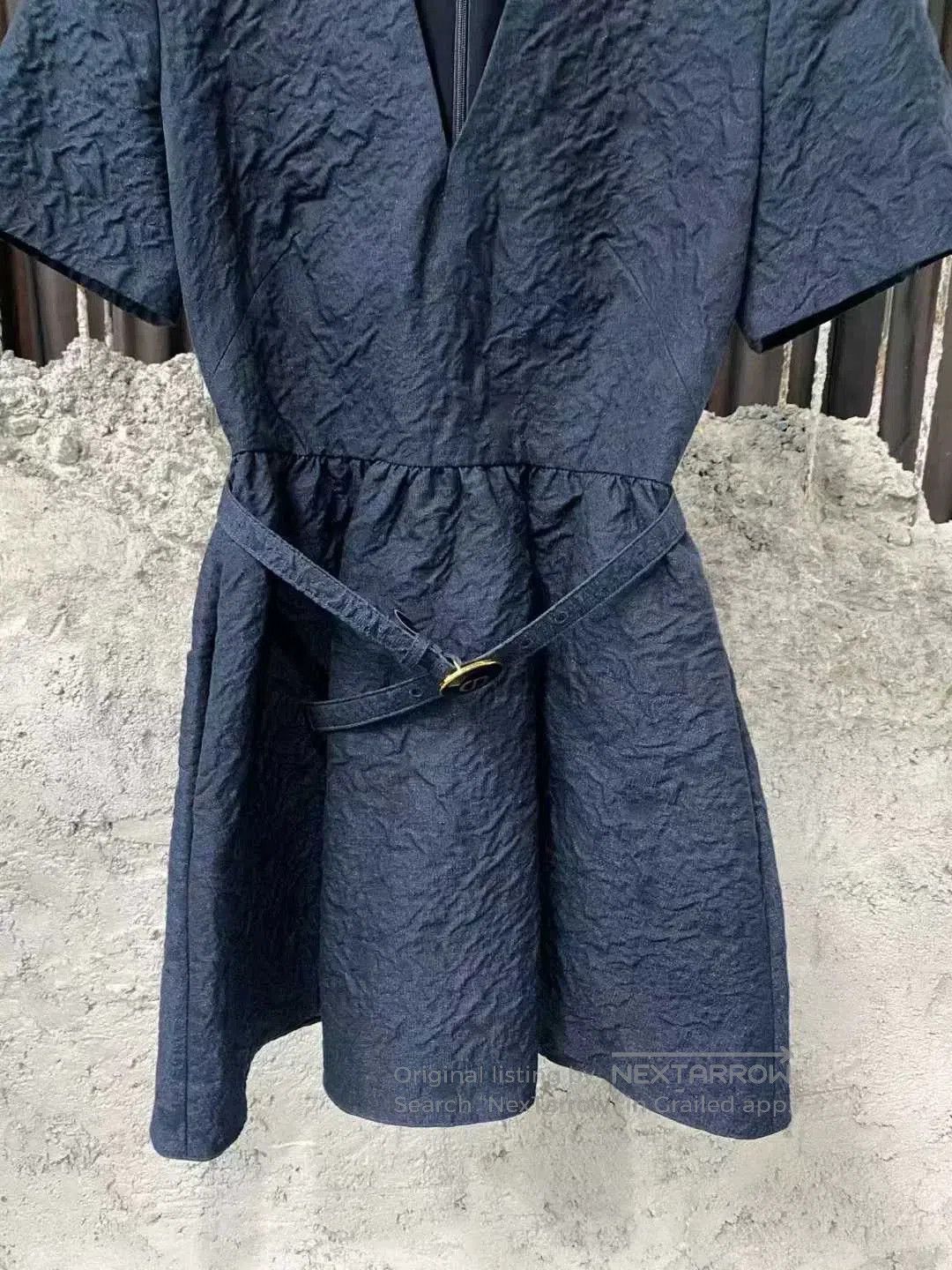 Dior navy blue pleated dress by dior. Size XS / US 0-2 / IT 36-38 - 4 Thumbnail