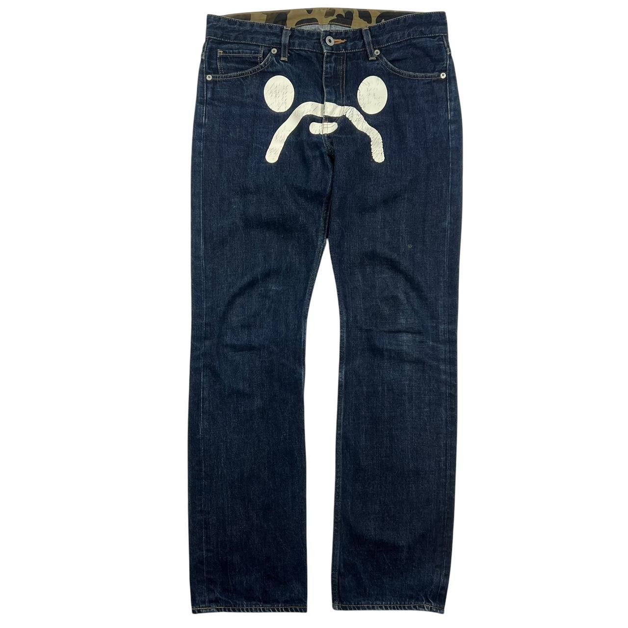 Bape Vintage Women’s Bape Baby Milo Sad Face Jeans - Waist: 33” Size 33" - 1 Thumbnail