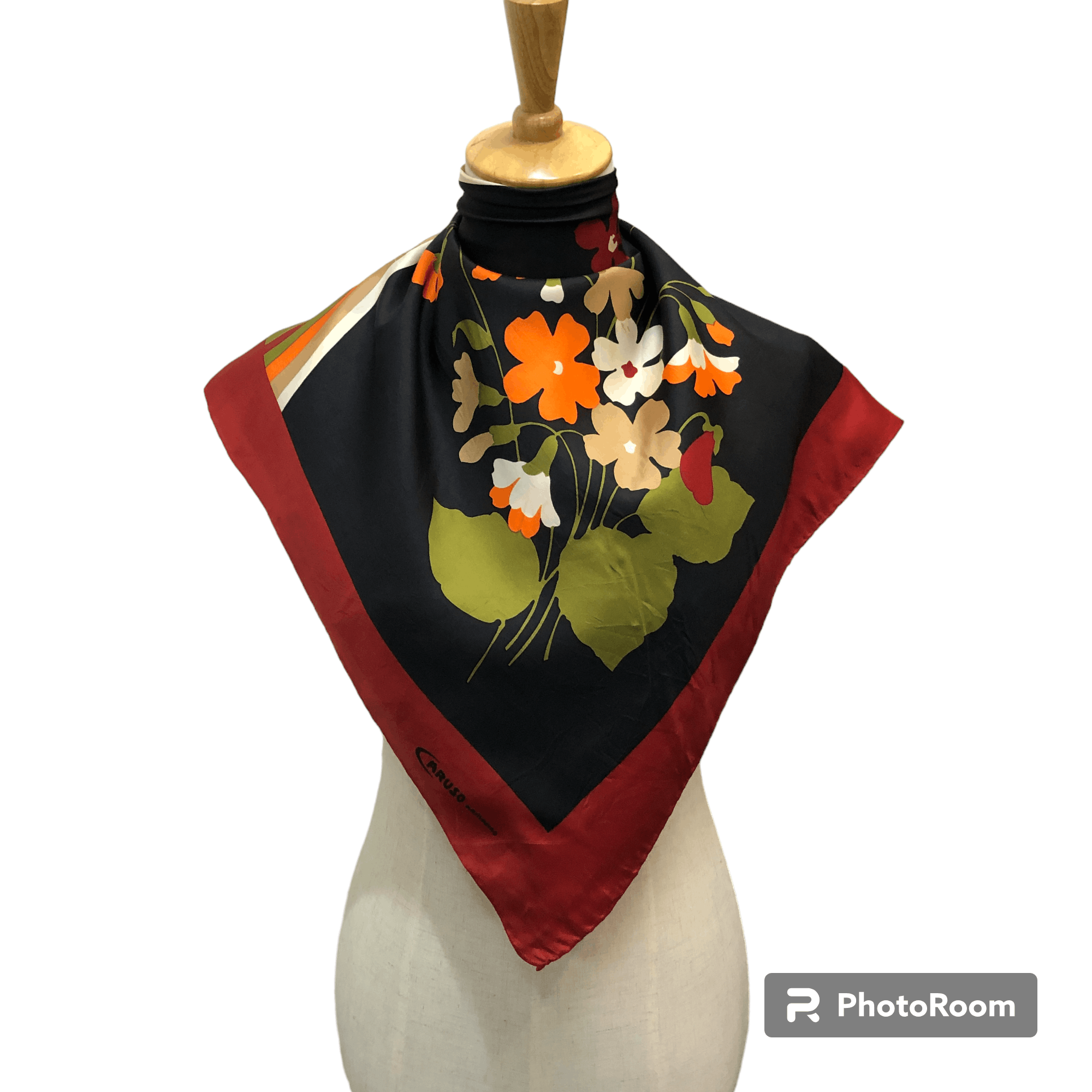 Caruso Vintage Caruso Floral Hand Rolled Silk Scarf M1344 Size ONE SIZE - 1 Thumbnail