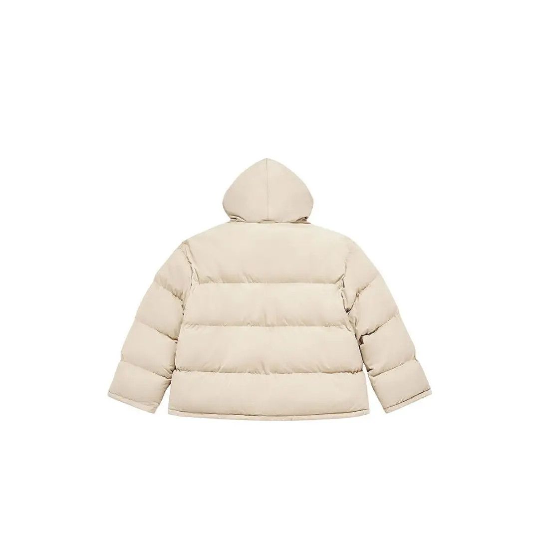 Balenciaga o1mt1gz1224 Sporty B Hooded Puffer Jacket in Beige Size S / US 4 / IT 40 - 2 Thumbnail