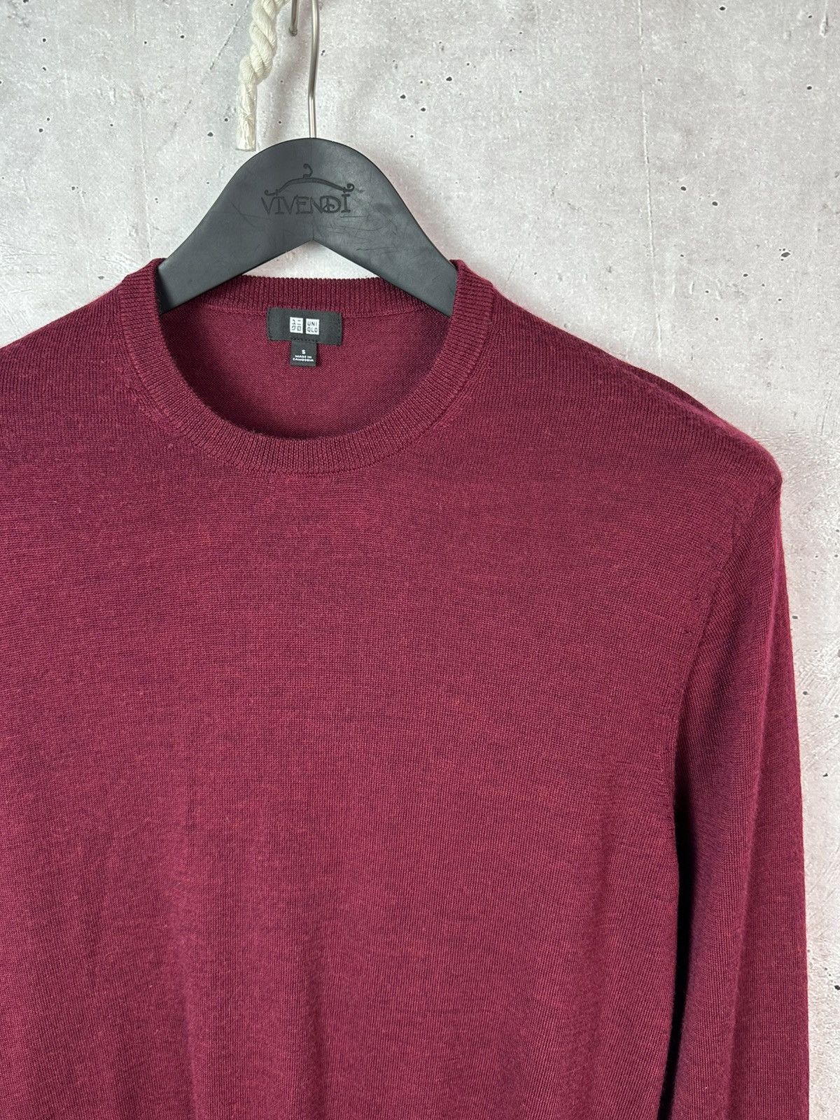 Uniqlo Uniqlo Wool Knit Burgundy Long Sleeve Crew Neck Sweater Size US S / EU 44-46 / 1 - 5 Thumbnail