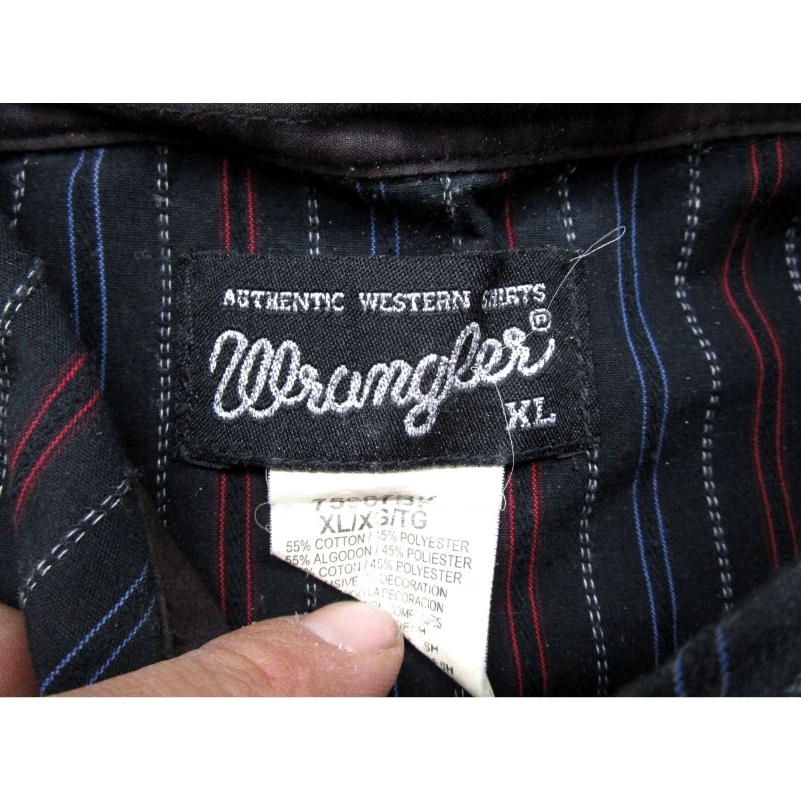 Wrangler Wrangler Shirt Mens XL Black VTG Vertical Colorful Striped Pearl Snap Size Western Size US XL / EU 56 / 4 - 2 Thumbnail