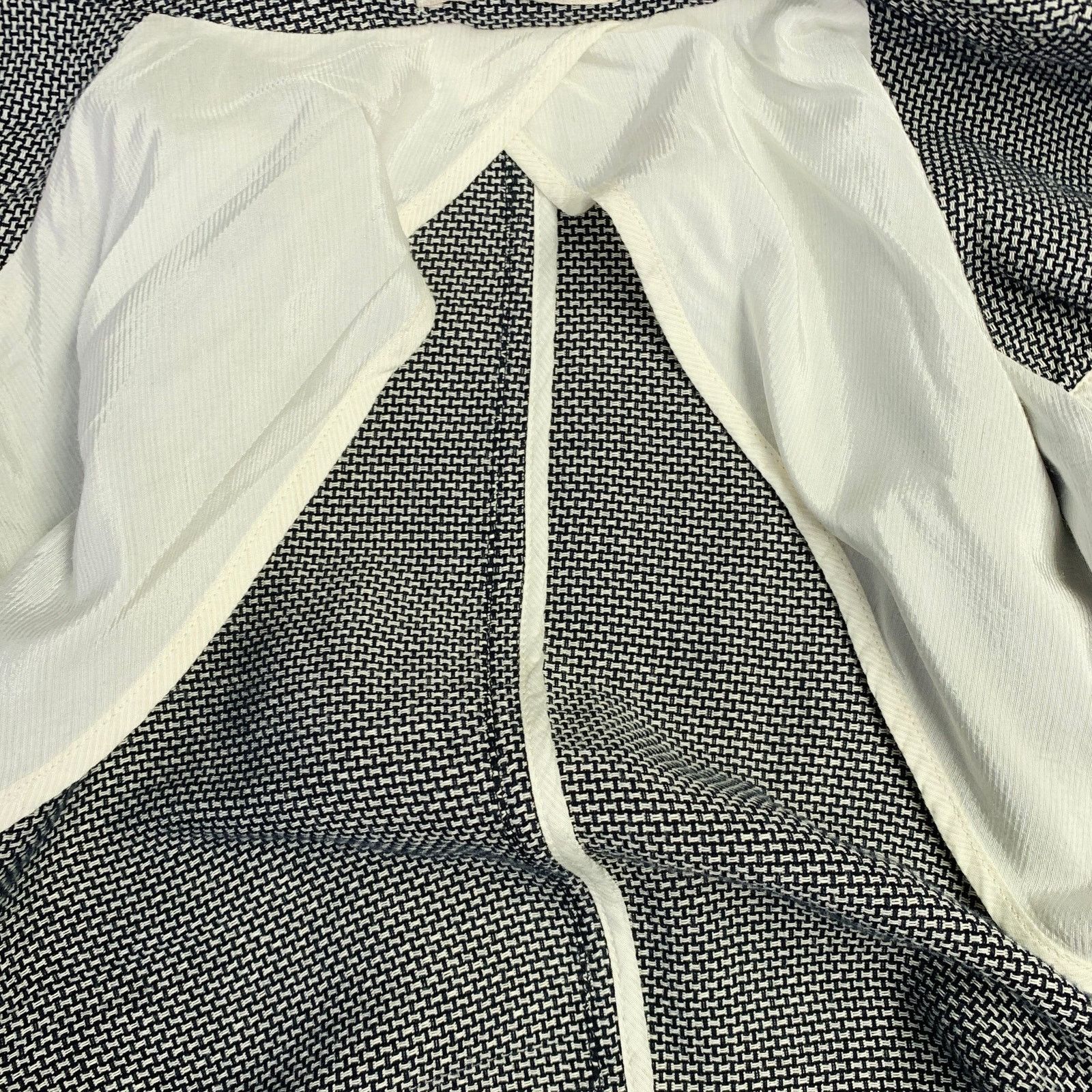 Armani Collezioni Size 40 Black White Textured Polyester Blend Sport Coat Size 40R - 7 Thumbnail