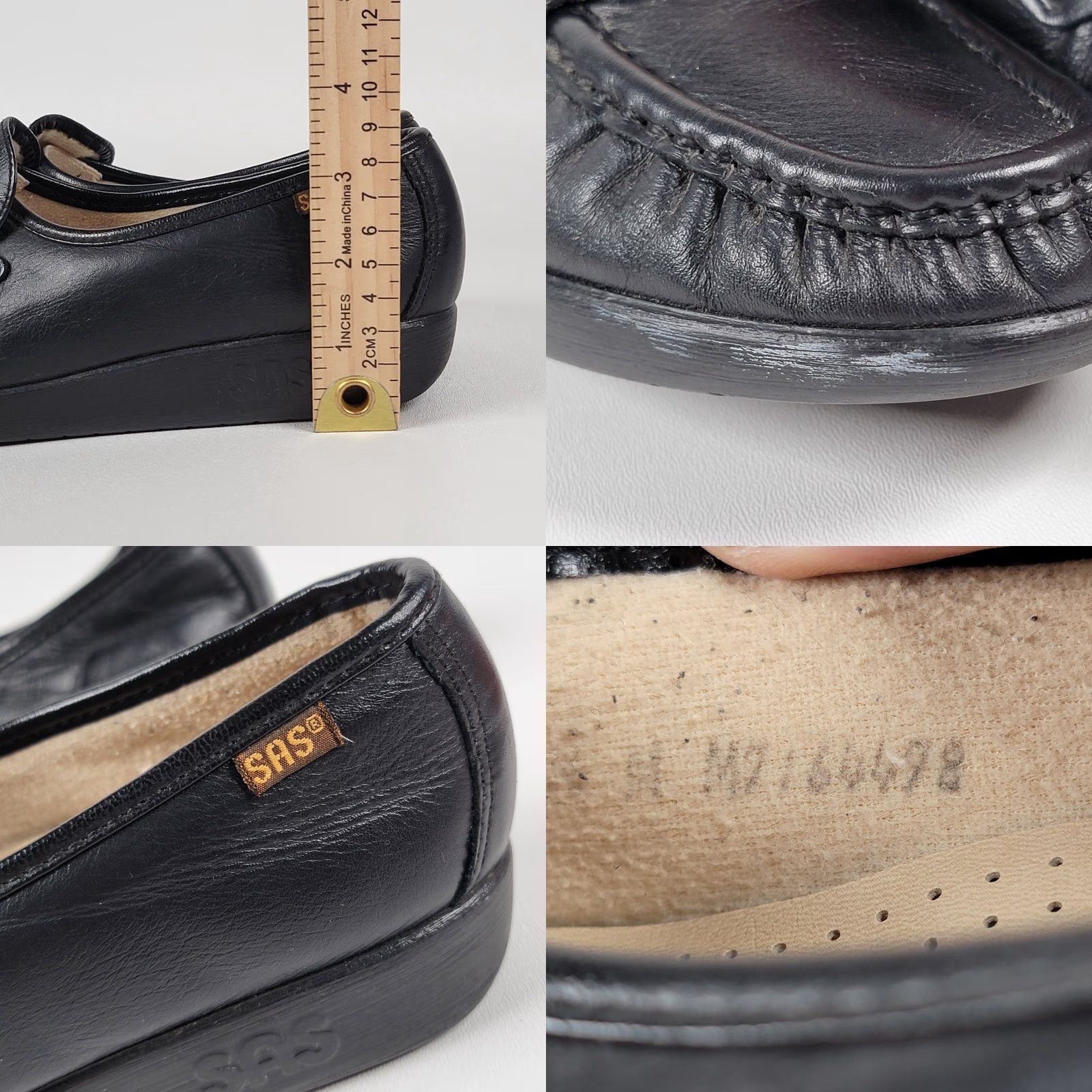 SAS SAS Classic Black Leather Slip On Loafers Womens Size 7 M Comfort Orthotic Casual Shoes Size US 7 / IT 37 - 8 Thumbnail