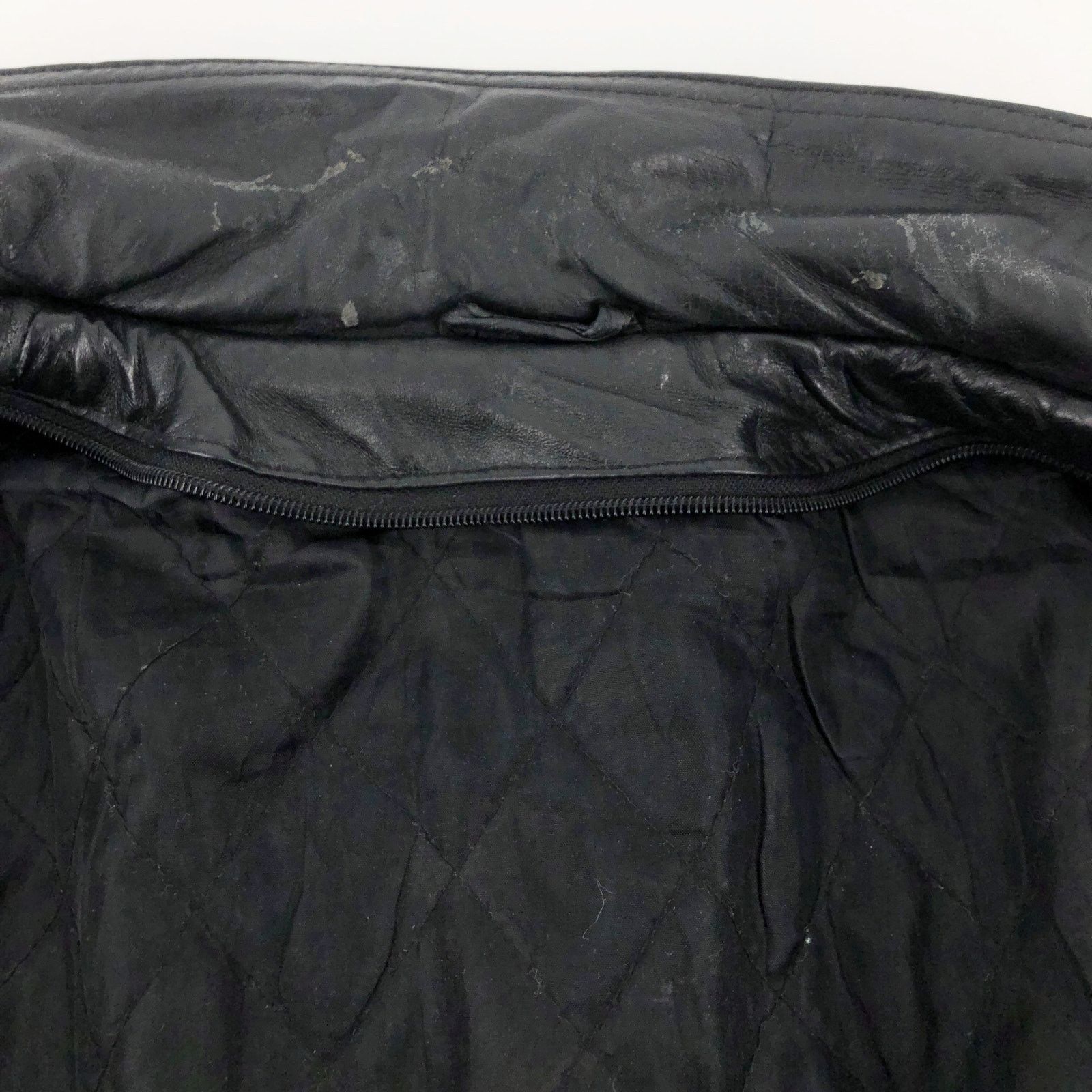 Vintage 90s black leather biker jacket 1990s vintage Size US XL / EU 56 / 4 - 9 Thumbnail