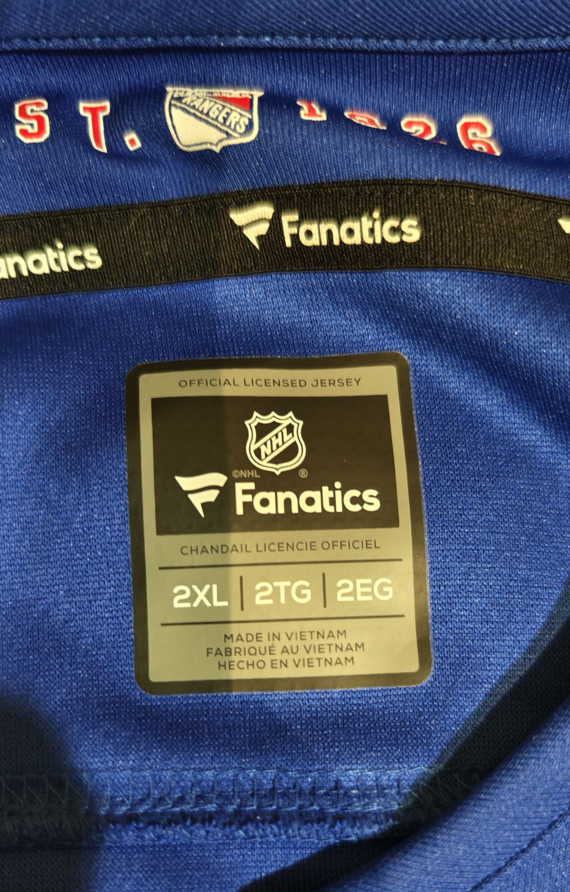 NHL New York Rangers NHL Fanatics Hockey Jersey Size US XXL / EU 58 / 5 - 4 Thumbnail