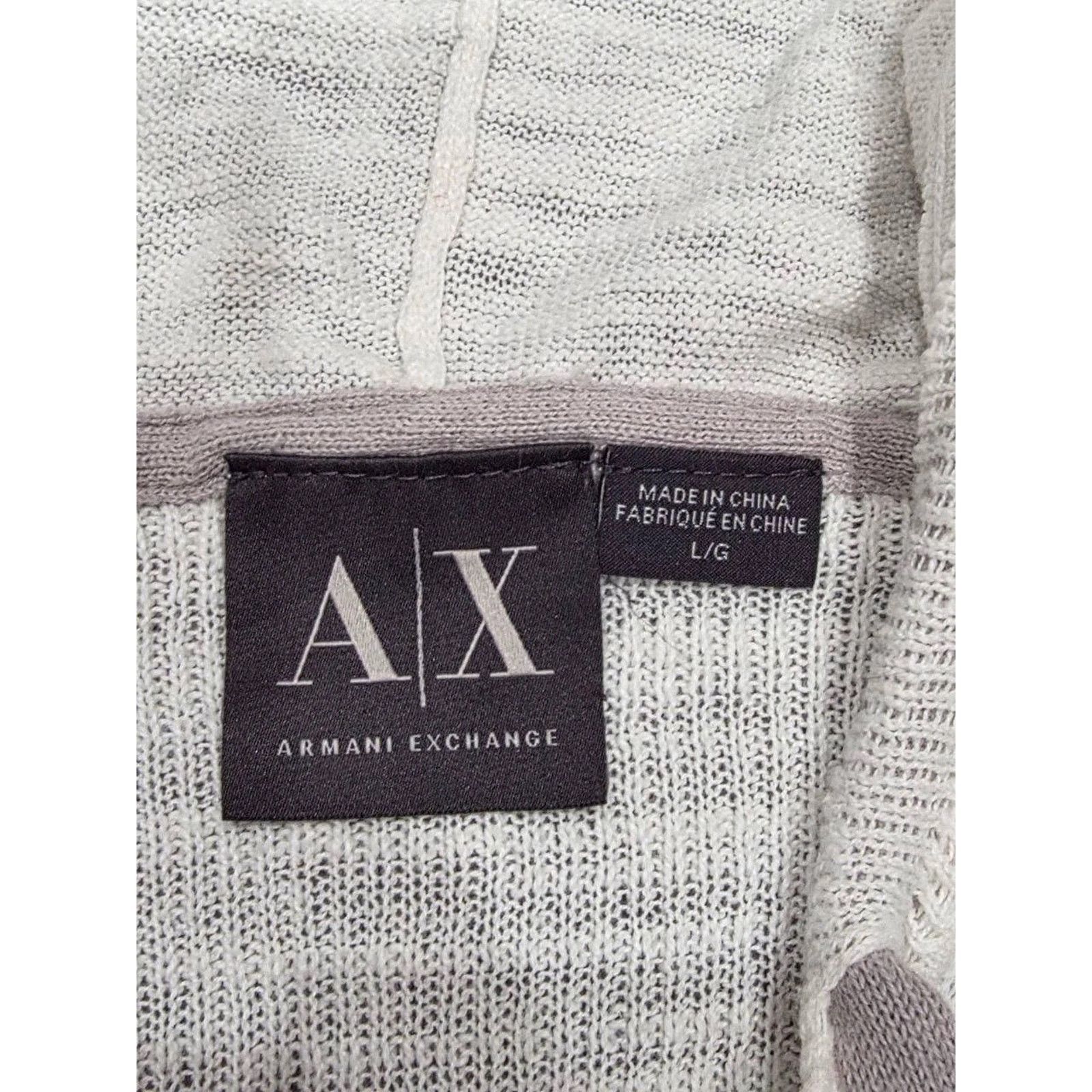 Armani Exchange Armani Exchange Ivory Knit Hoodie Sweater Large A003194 Size L / US 10 / IT 46 - 4 Thumbnail