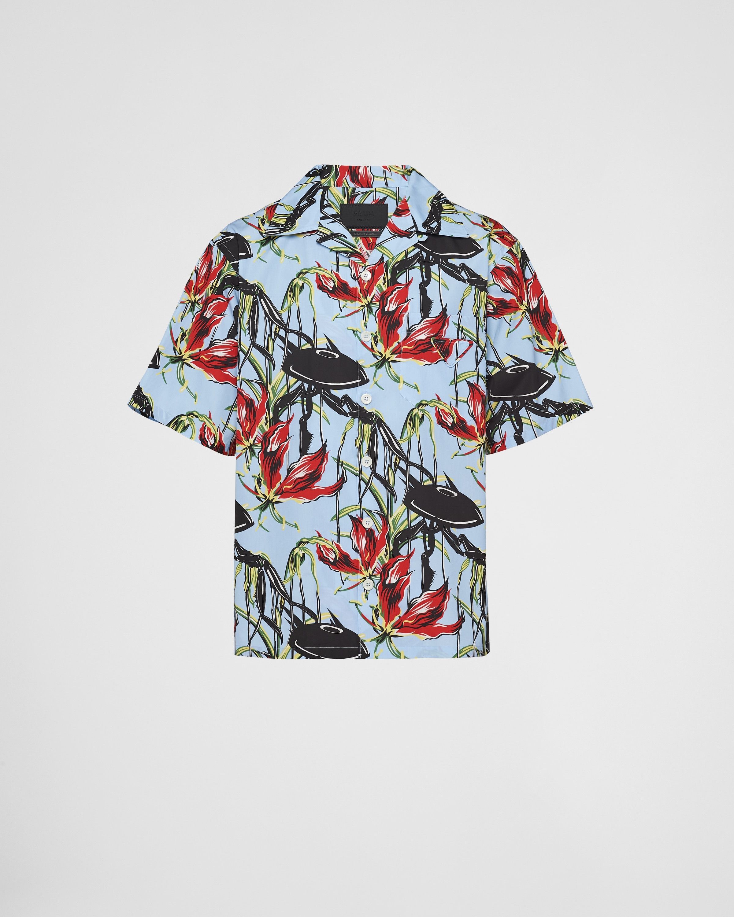 Prada o1bcso1str1025 Popeline Short-Sleeved Shirt in Multicolor Size US M / EU 48-50 / 2 - 1 Thumbnail