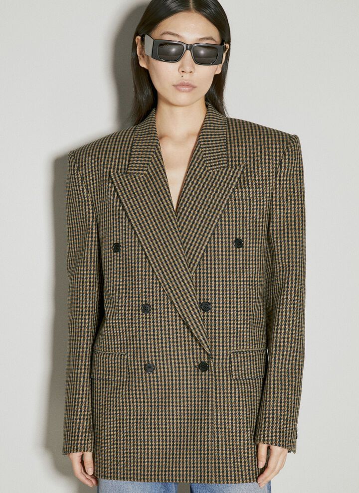 Saint Laurent Paris o1bcso1str1124 Oversized Jacket in Beige Size L / US 10 / IT 46 - 4 Thumbnail