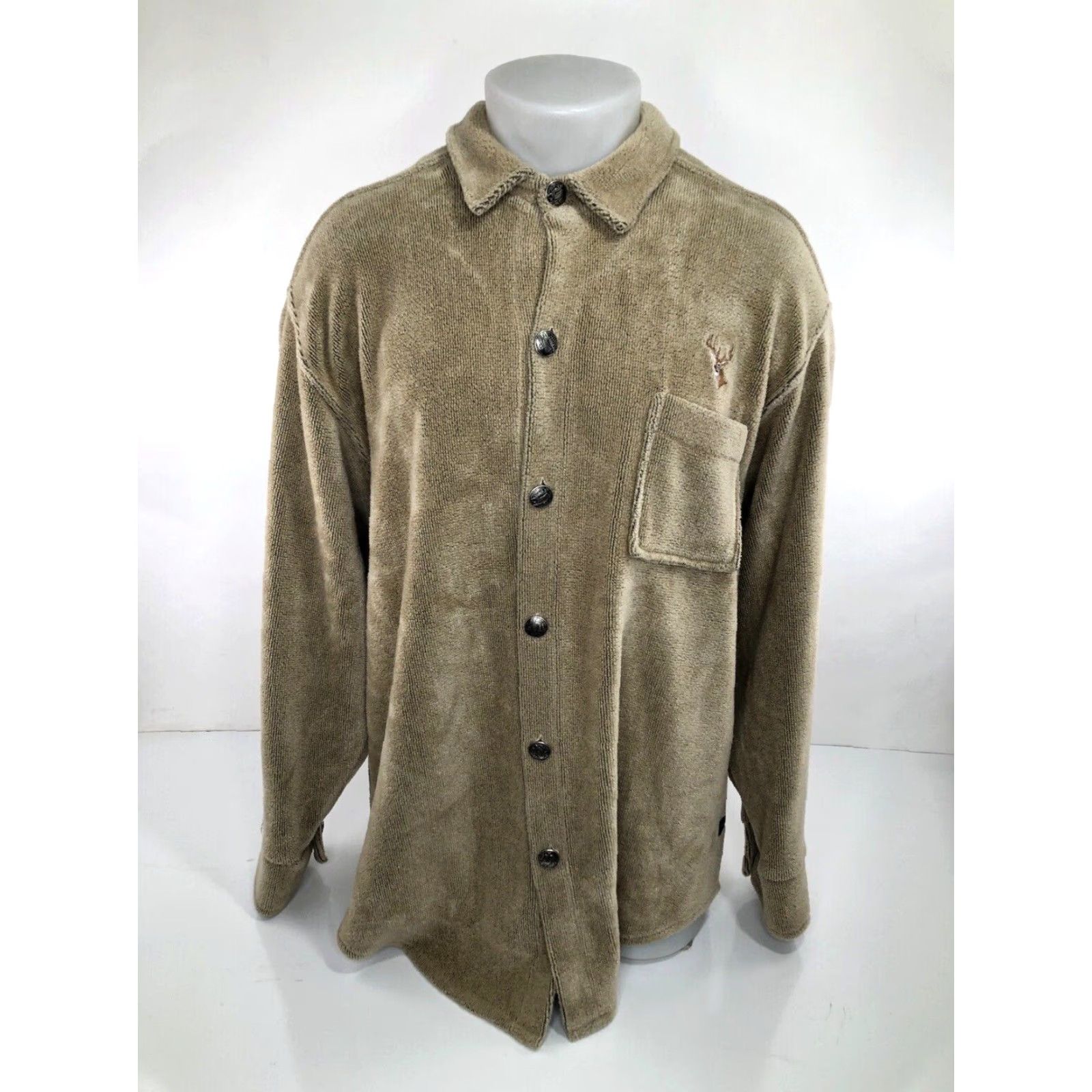 Vintage MUSKOKA LAKES Embroidered BUCK Hunting Fleece Mens XL Shirt Jacket - EXCELLENT Size US XL / EU 56 / 4 - 2 Thumbnail