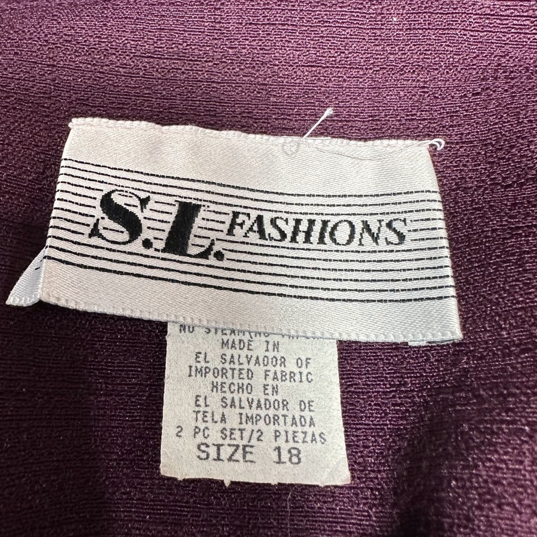 Vintage S.L. Fashions Maroon Jacket Dress Mini Long Sleeve Rayon Blend Women's Sz 18 NWT Size XXL / US 16-18 / IT 52-54 - 5 Thumbnail