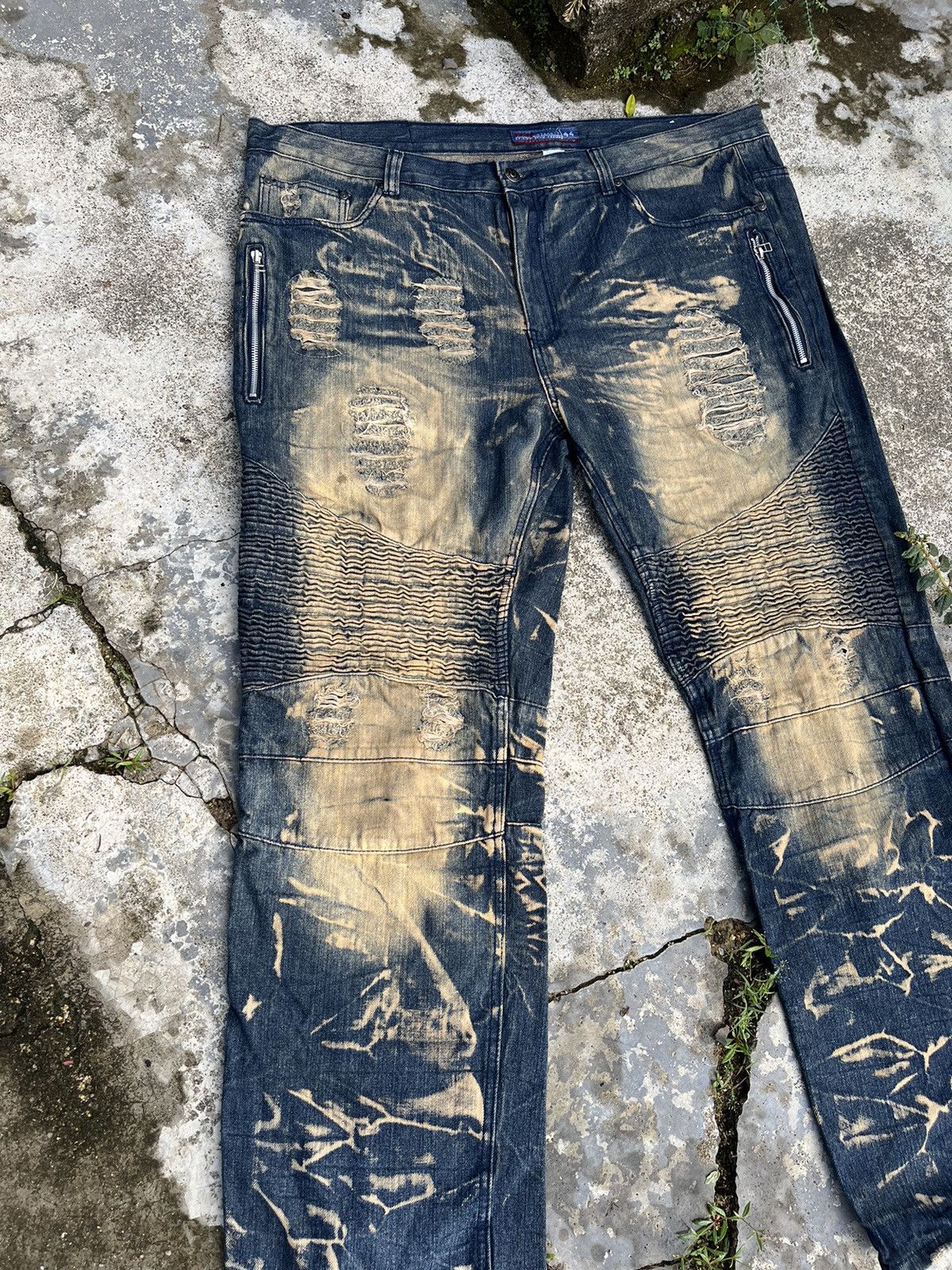 If Six Was Nine × Japanese Brand × Le Grande Bleu (L.G.B.) Baggy LGB Inspired Crazy Mudwash Denim Size US 38 / EU 54 - 5 Thumbnail
