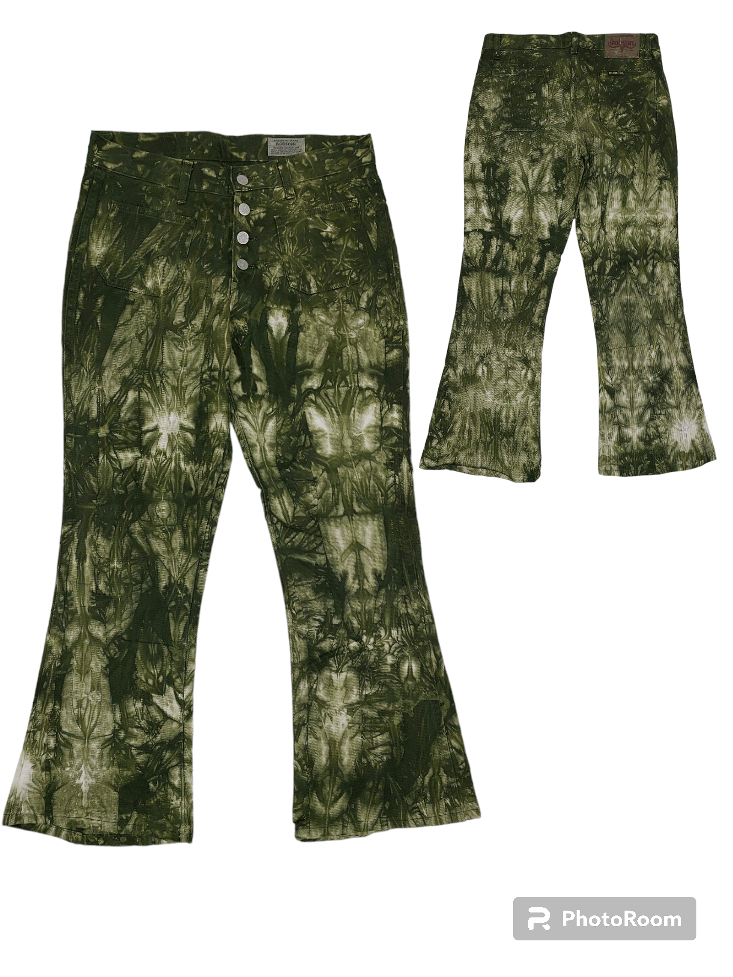 image of Avant Garde x Vintage Bobson Bootcut Women's Jeans Pant in Tye Dye (Size 31)