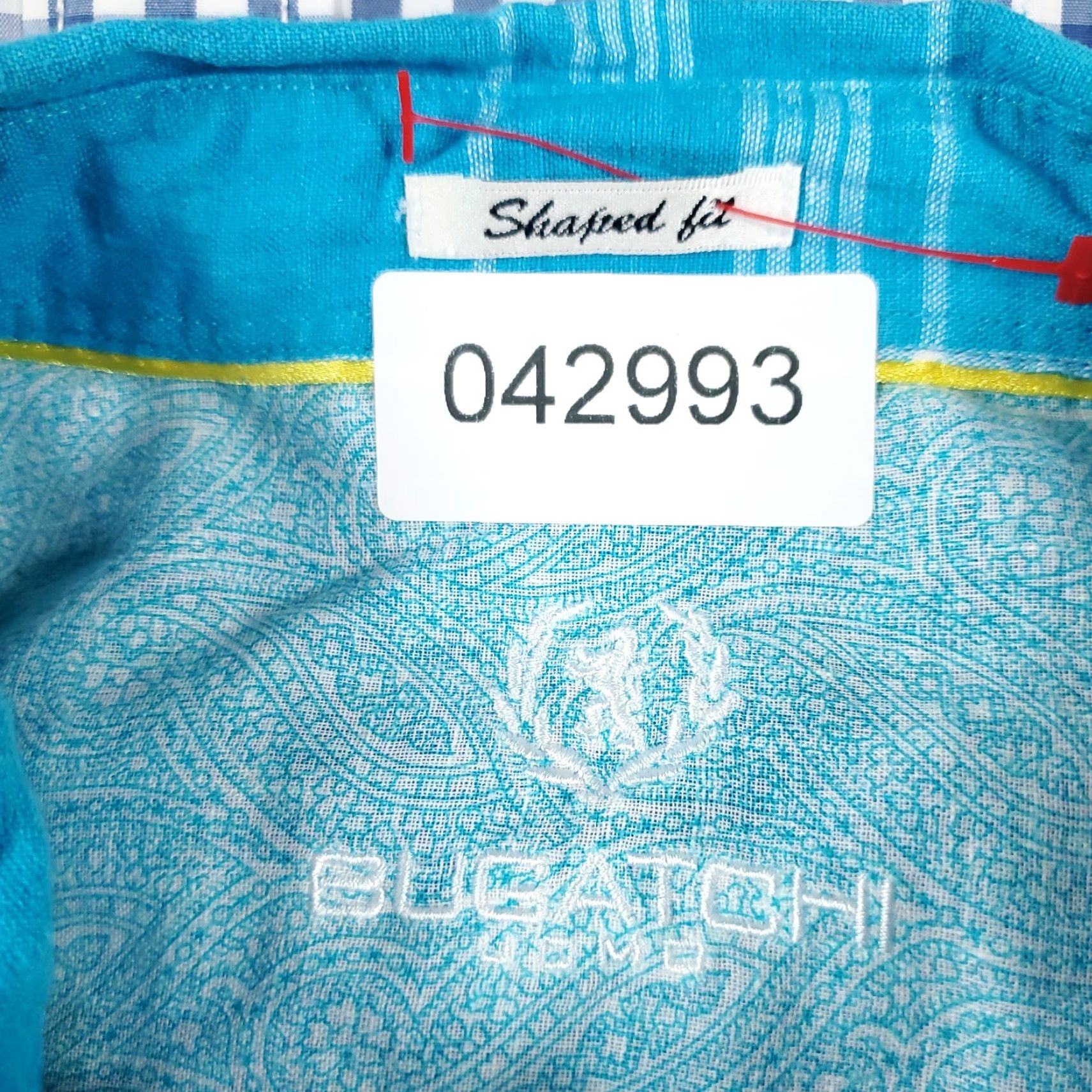 BUGATCHI Bugatchi Uomo Shirt Mens Large Blue Plaid Linen Button-Up Short Sleeve Classic Mens Size US L / EU 52-54 / 3 - 7 Thumbnail