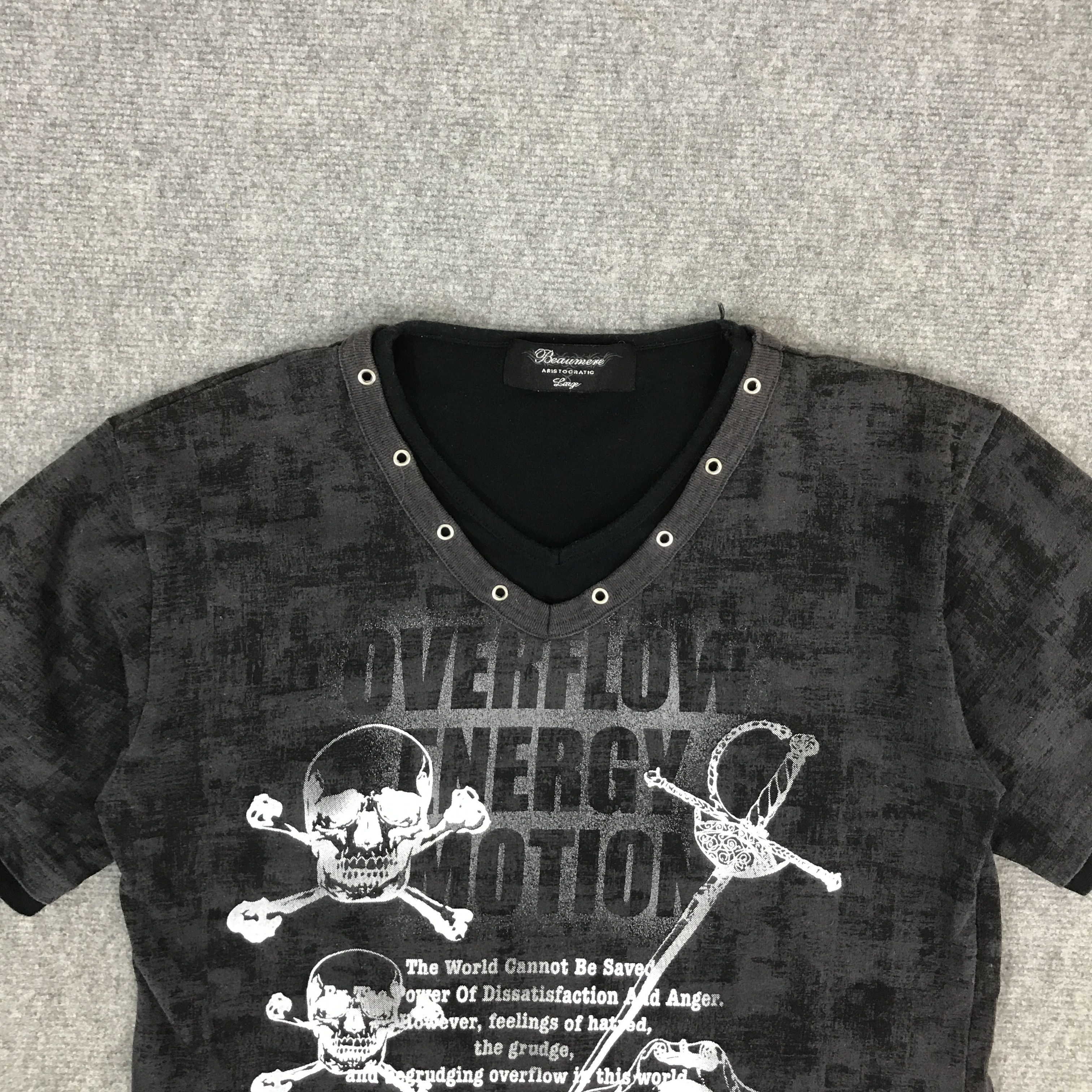 If Six Was Nine × Japanese Brand × KMRii BEAUMERE JAPAN BRAND OVERFLOW DESIGN SKULLTSHIRTS Size US L / EU 52-54 / 3 - 3 Thumbnail