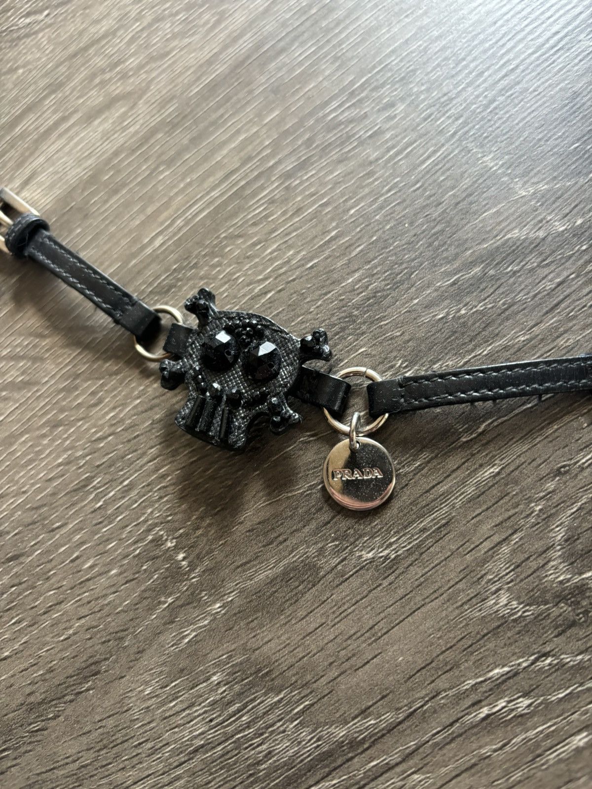 image of Prada Skull Bracelet in Black, Men's